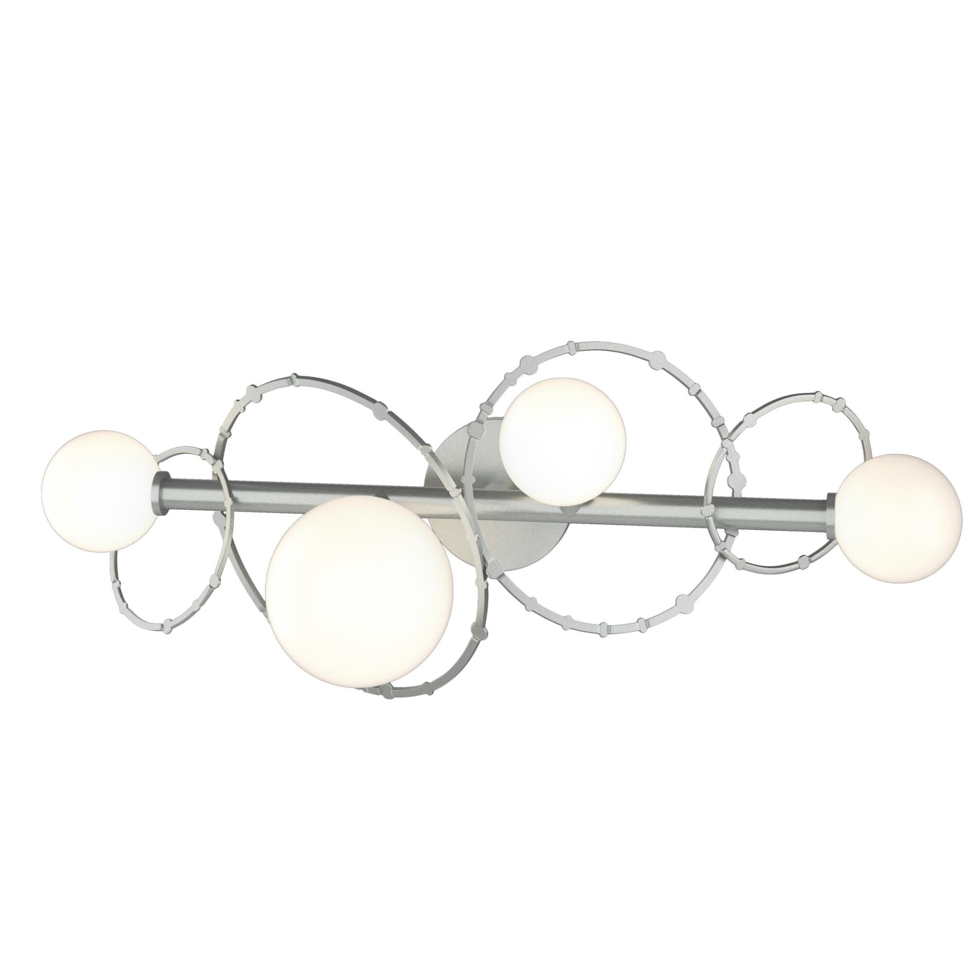 Shown in Vintage Platinum finish and Opal glass