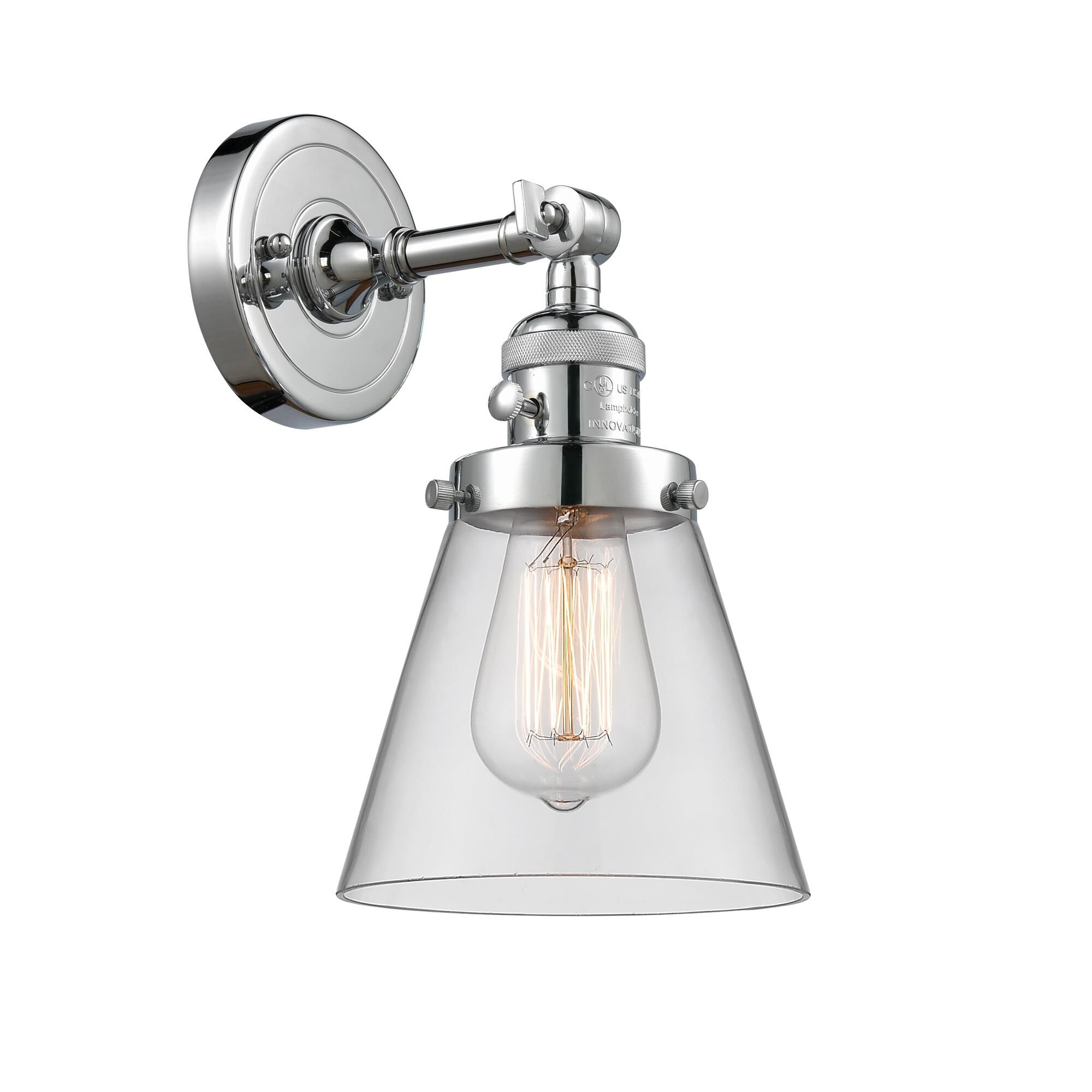 Shown in Polished Chrome finish and Clear glass