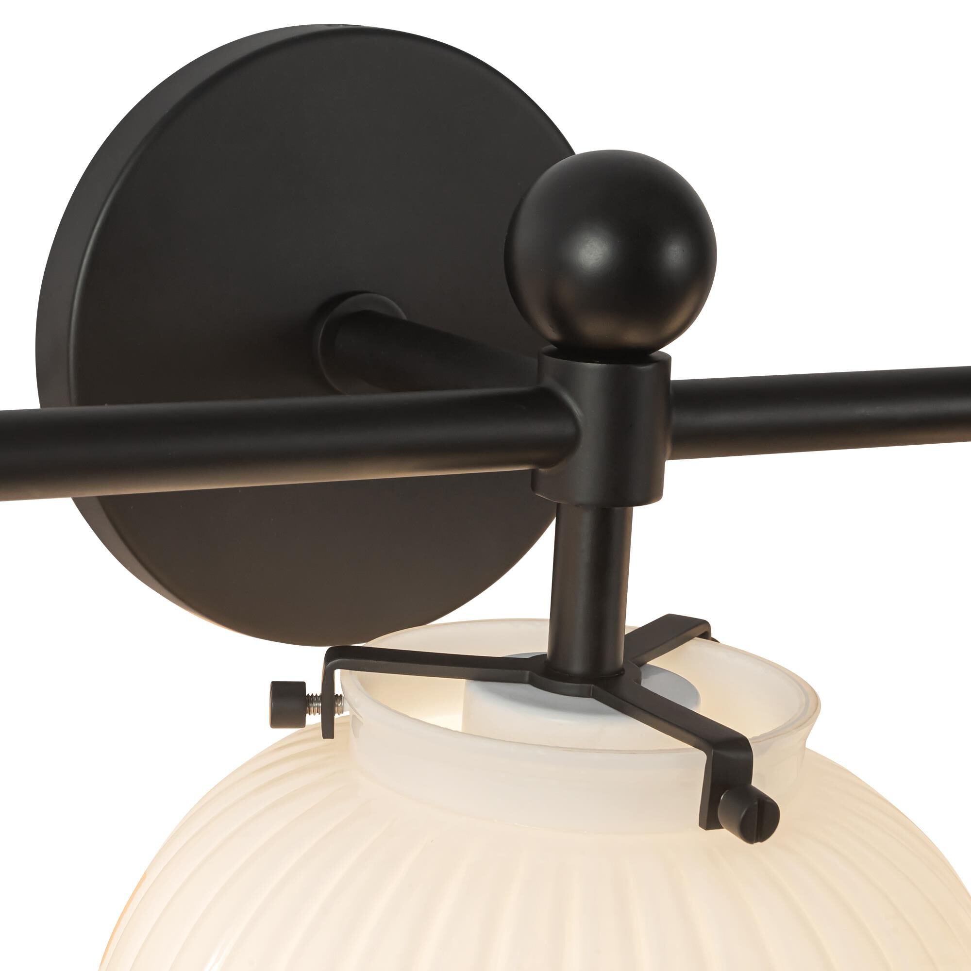 Shown in Matte Black finish and Glossy Ribbed Opal glass
