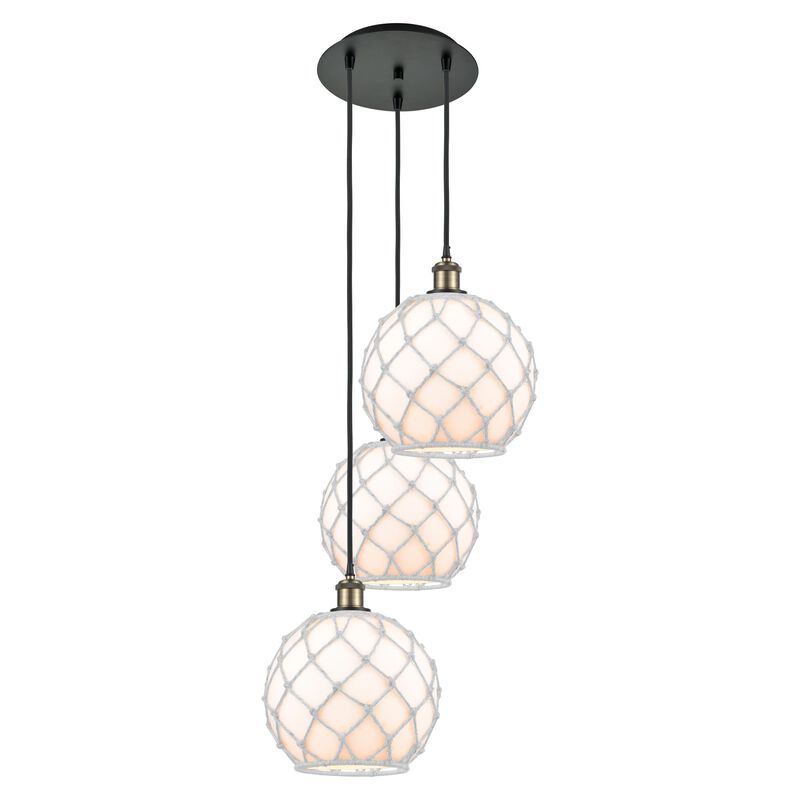 Bruno Marashlian Farmhouse Rope 17 Inch Multi Light Pendant by Innovations Lighting
