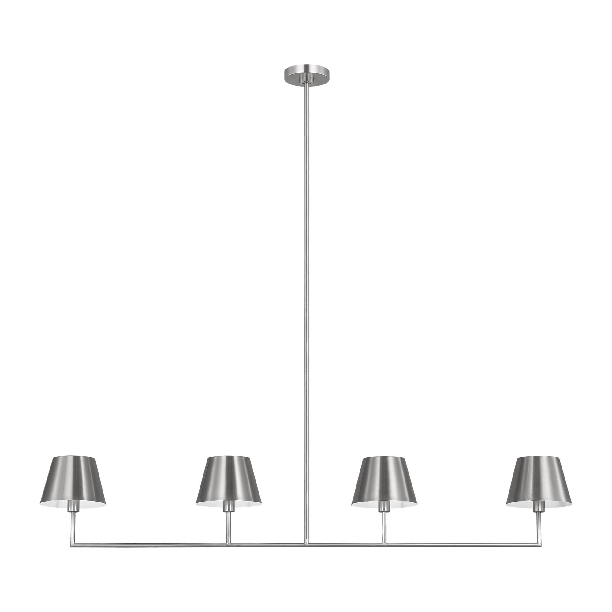 Shown in Brushed Nickel finish and Brushed Nickel shade