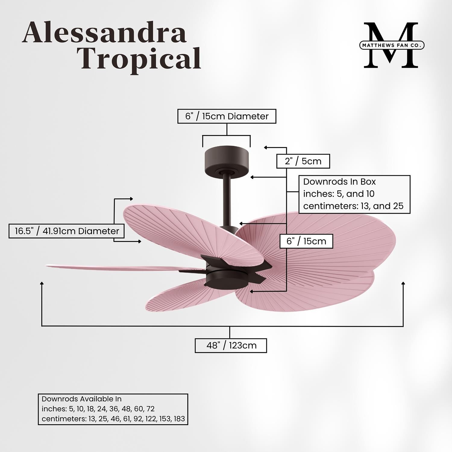 Alessandra Tropical 48 Inch Ceiling Fan by Matthews Fan Company
