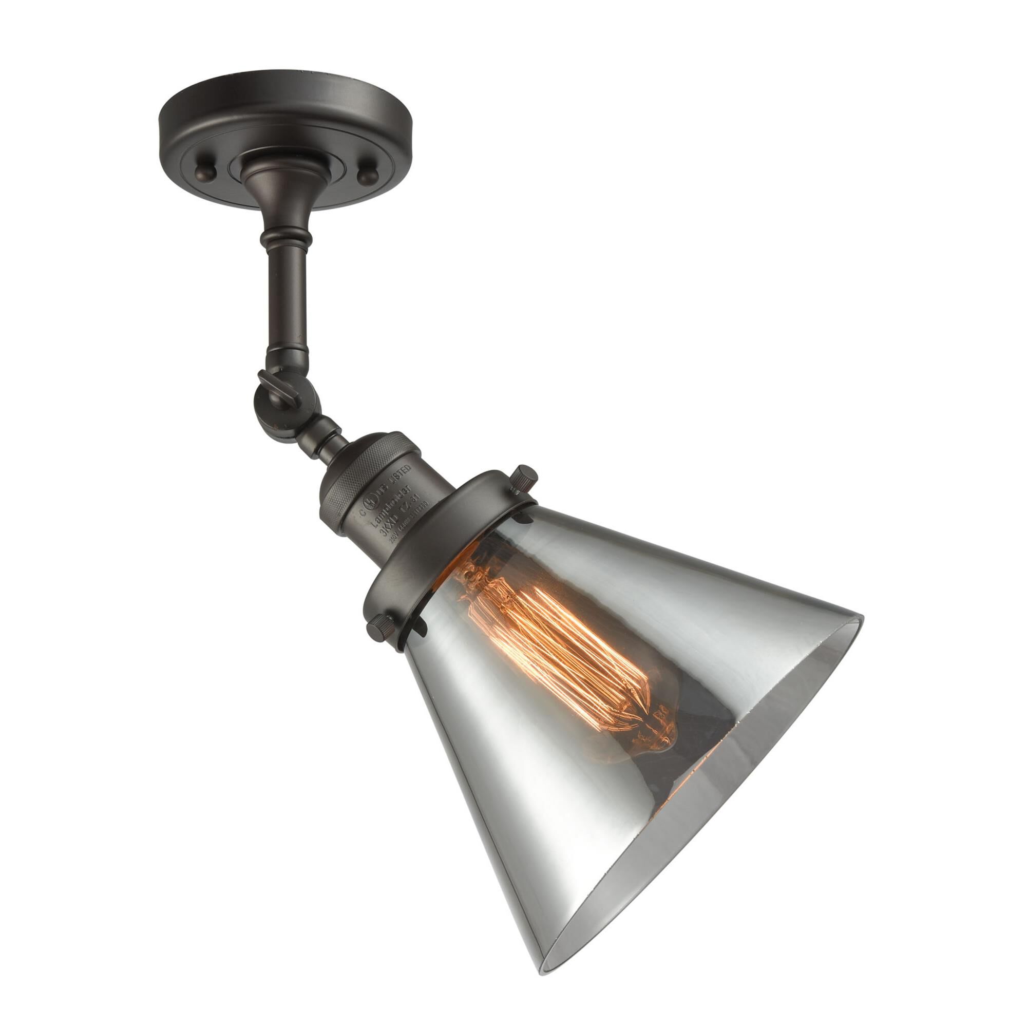 Bruno Marashlian Large Cone 7 Inch 1 Light Semi Flush Mount by Innovations Lighting
