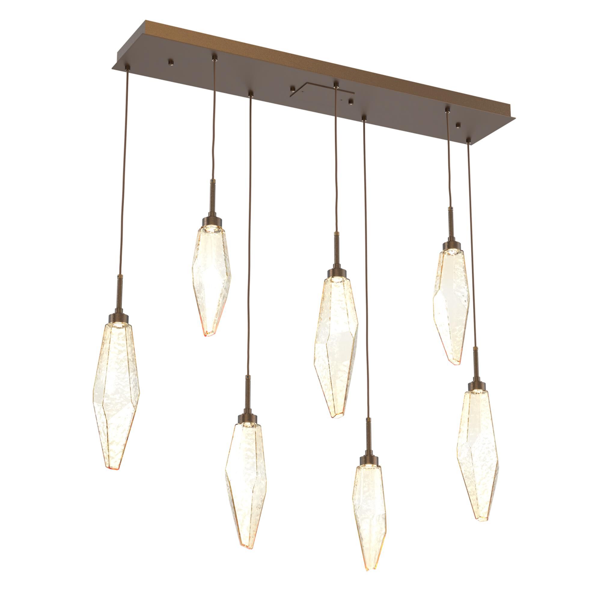 Shown in Flat Bronze finish and Chilled Amber glass