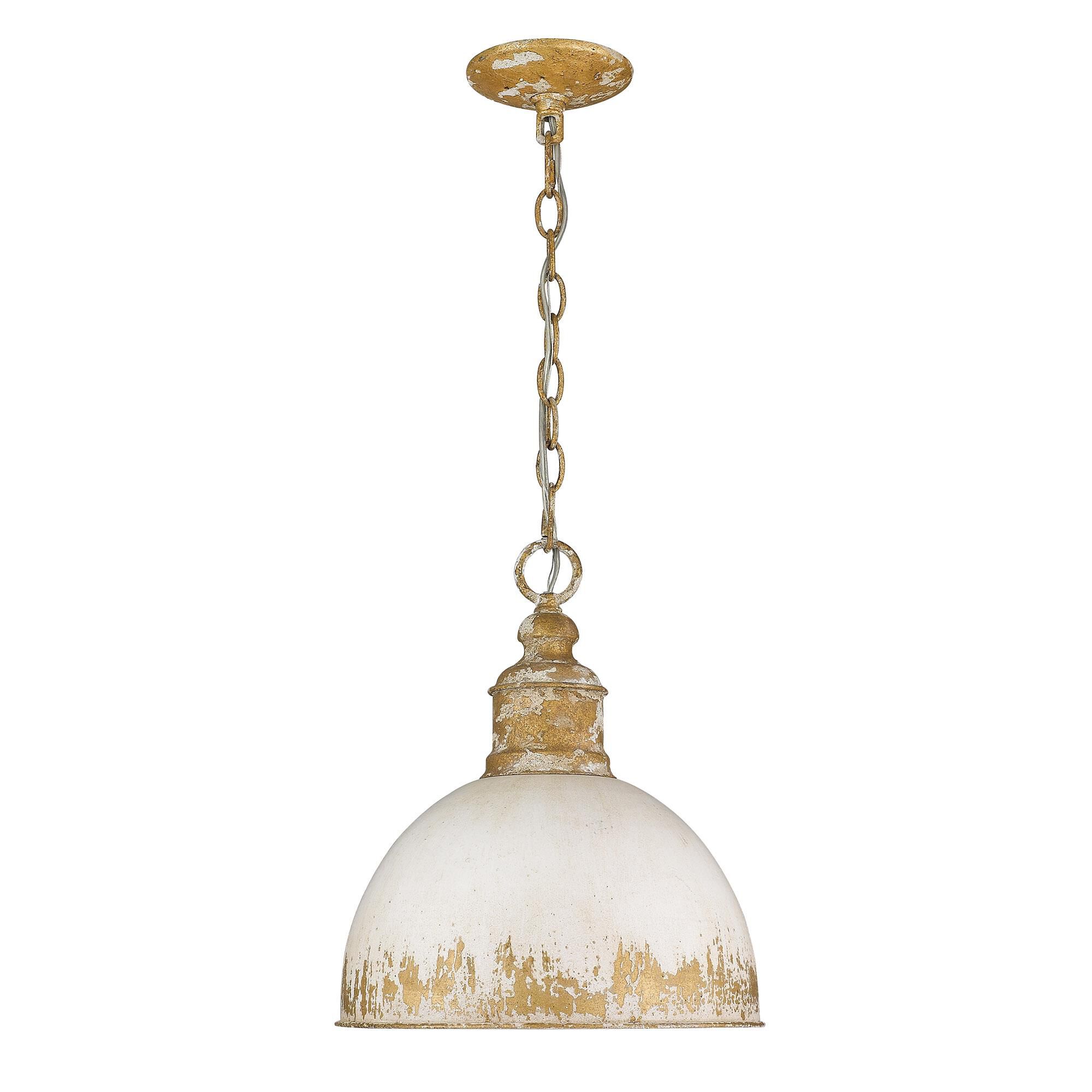 Shown in Vintage Gold finish and Antique Ivory shade