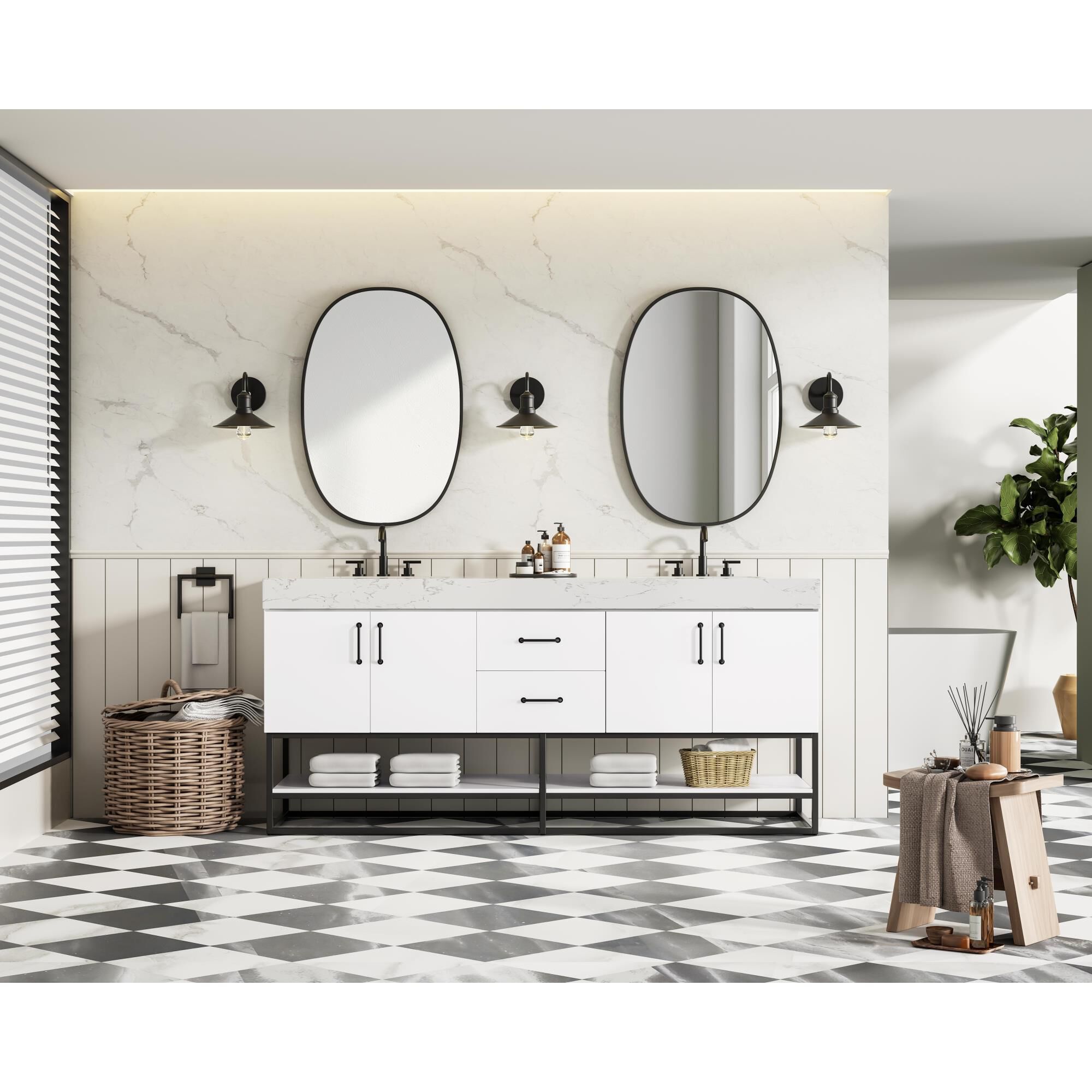 Shown in White finish