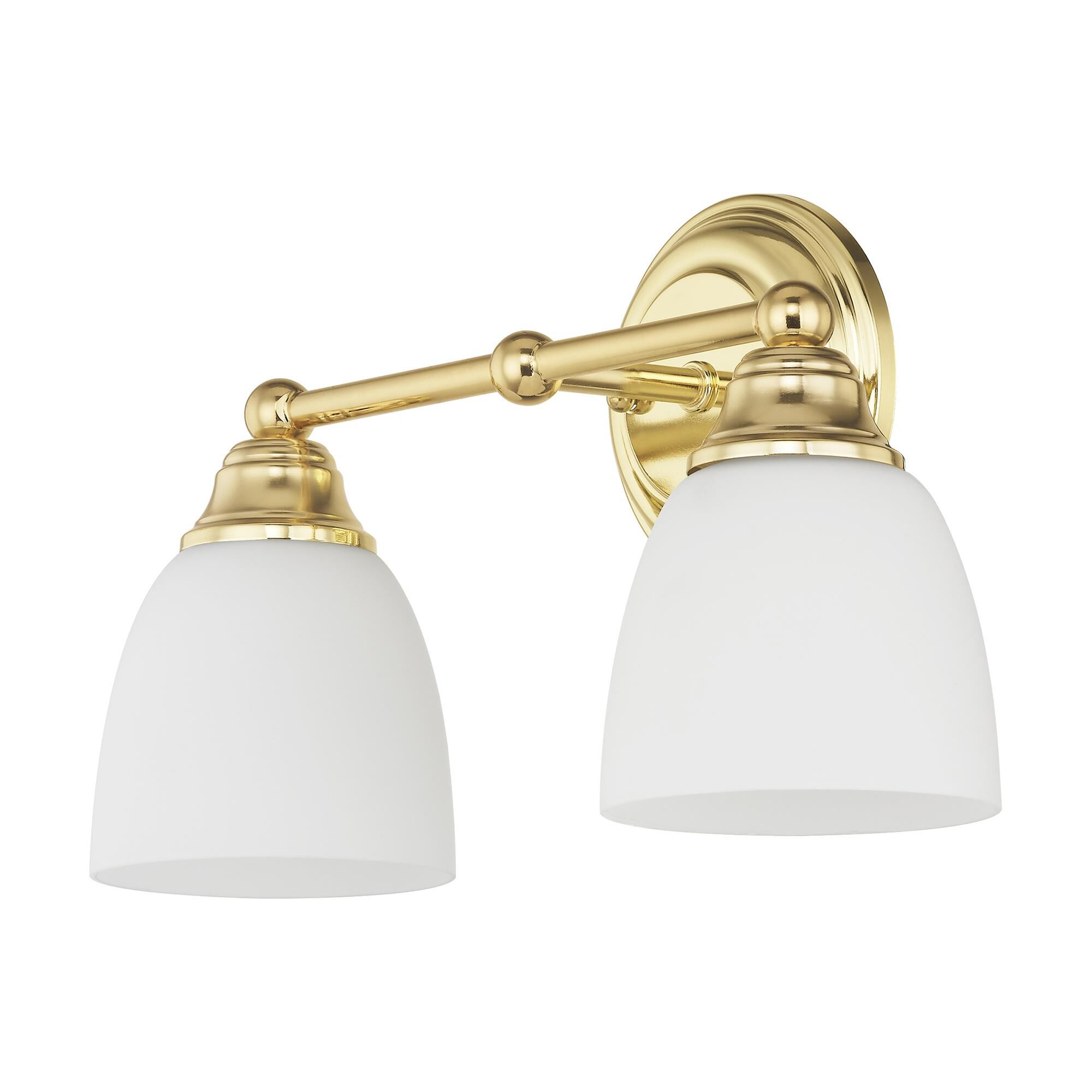 Shown in Polished Brass finish and Hand Blown Satin Opal White glass