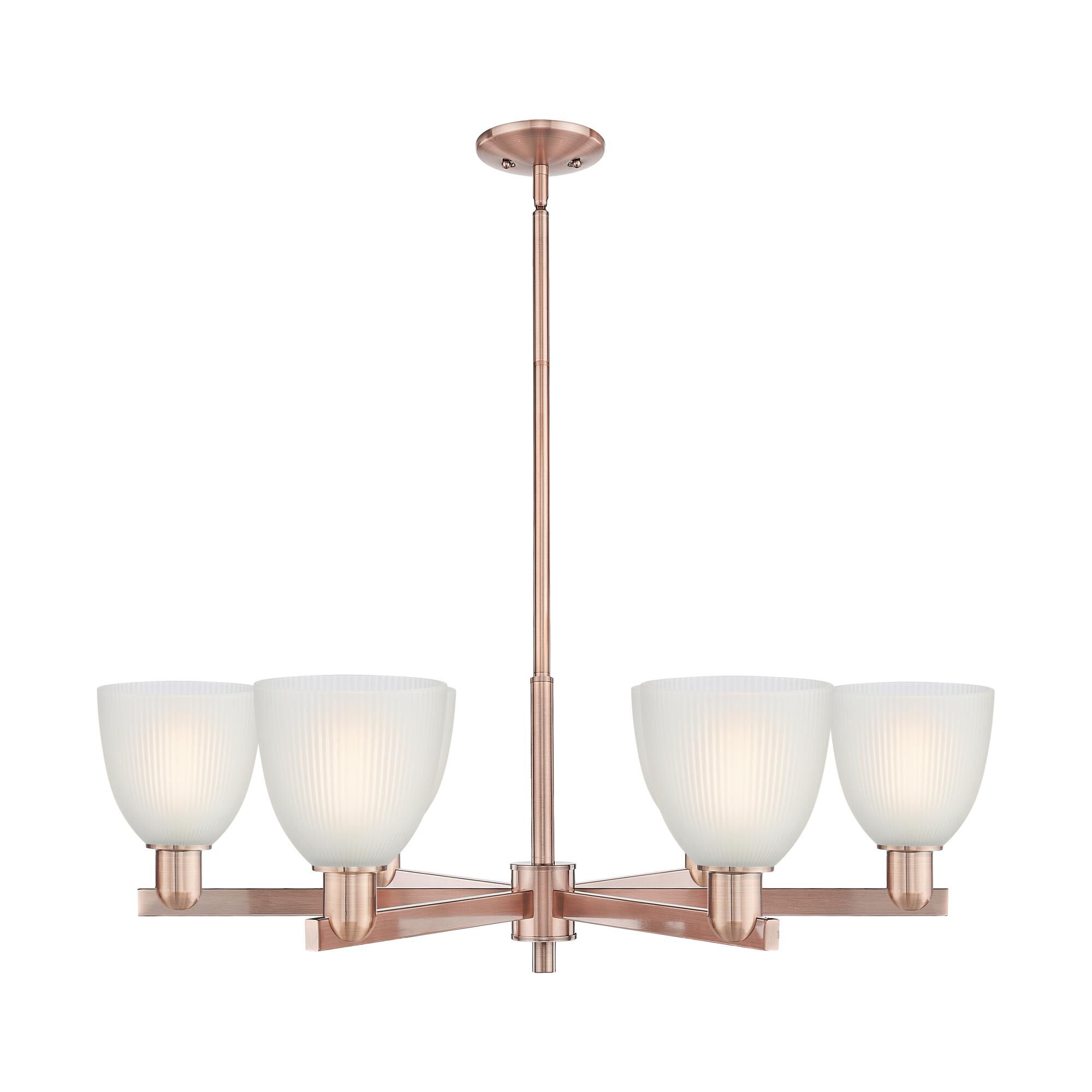 Shown in Antique Copper finish and White glass