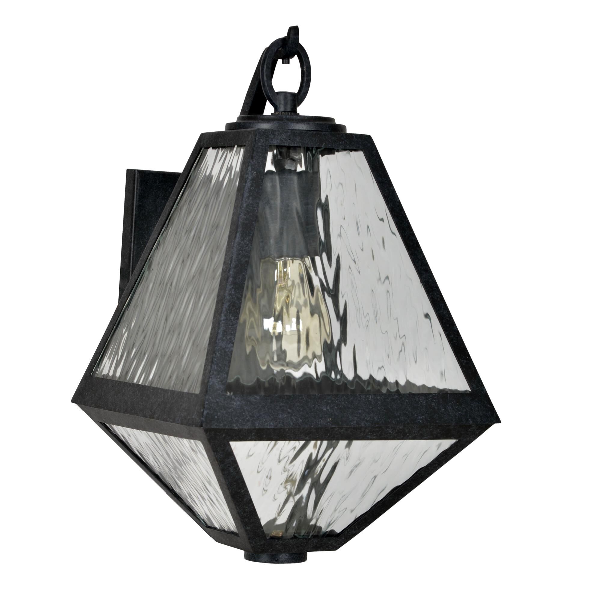 Shown in Black Charcoal finish and Water Glass glass