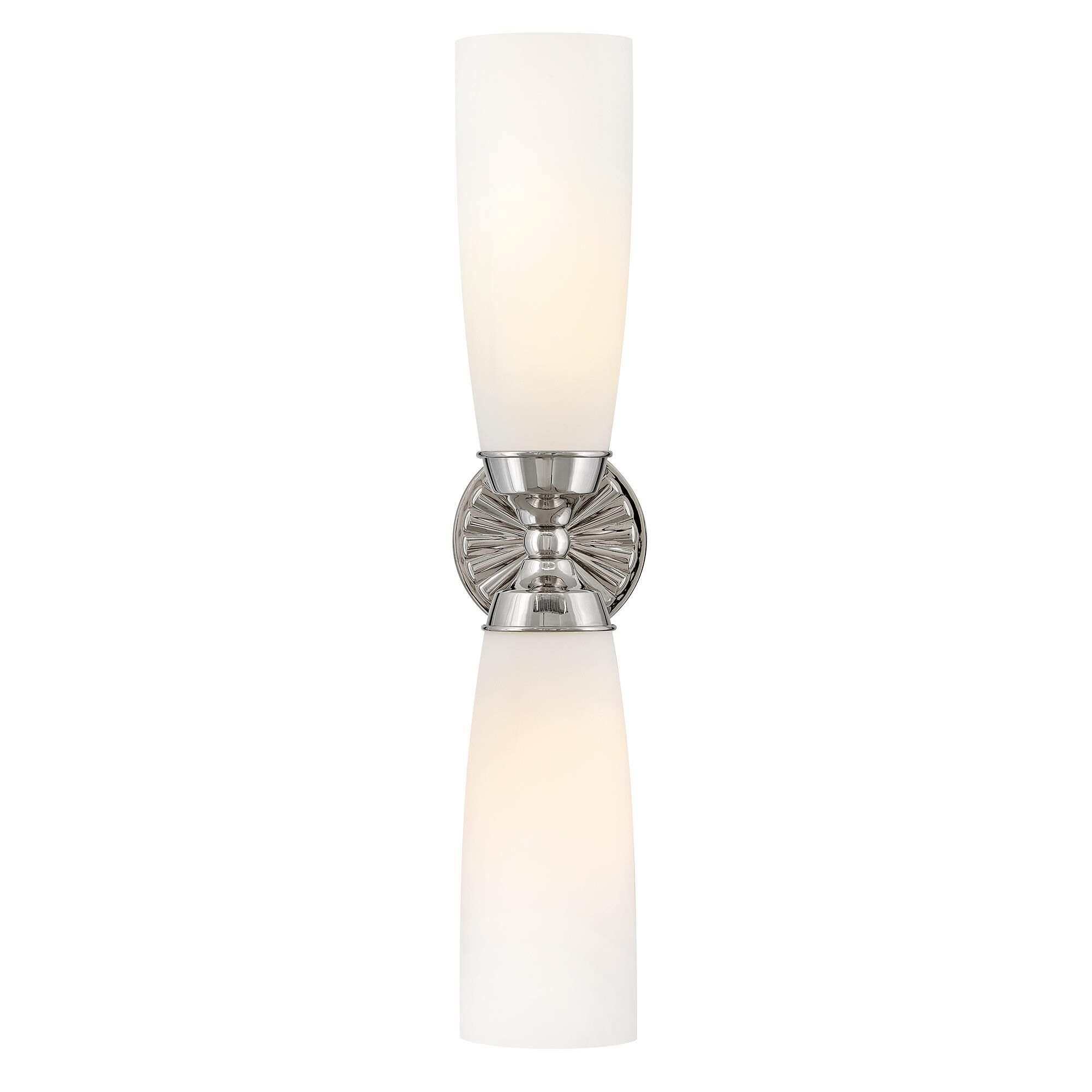 Shown in Polished Nickel finish and Etched Opal glass