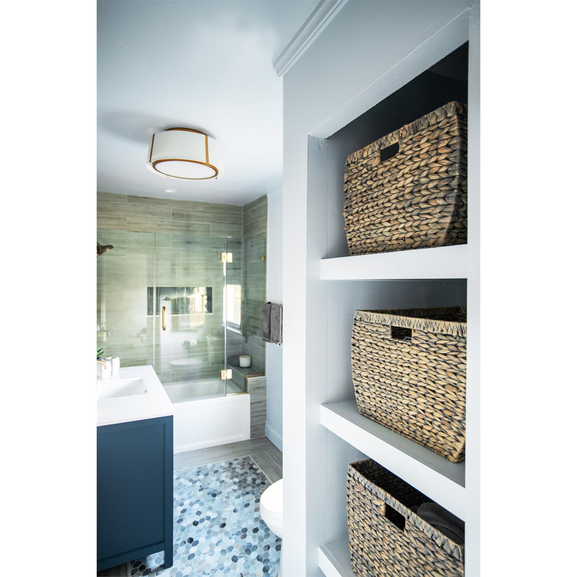 Shown in Antique Gold finish and White Silk shade