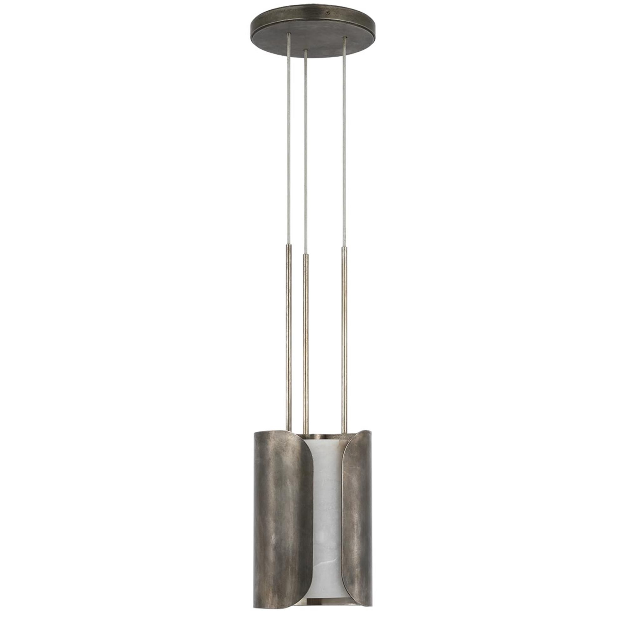 Shown in Mottled Pewter finish and Alabaster shade