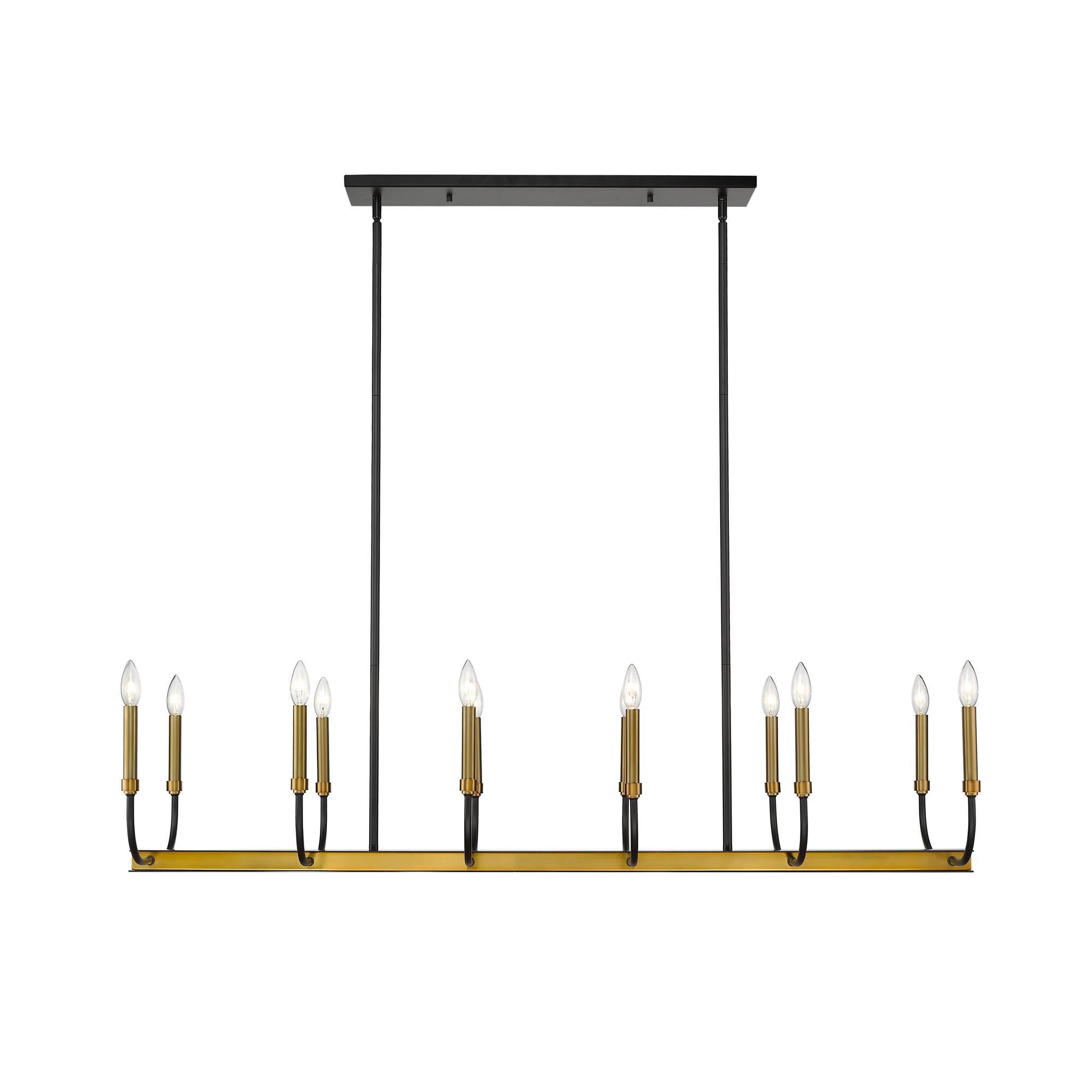 Shown in Matte Black + Olde Brass finish and --- glass and --- shade