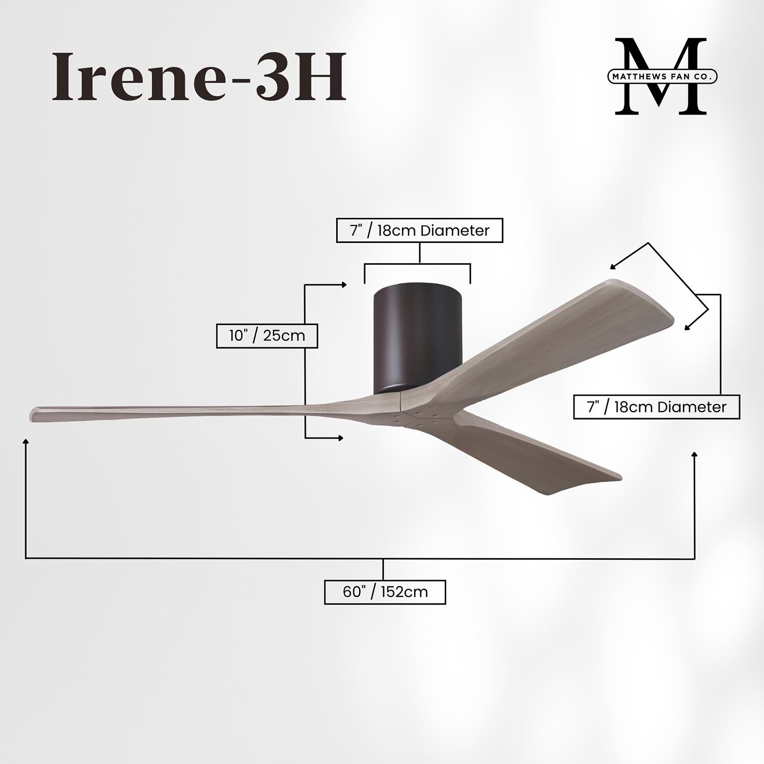 Irene 60 Inch Flush Mount Fan by Matthews Fan Company