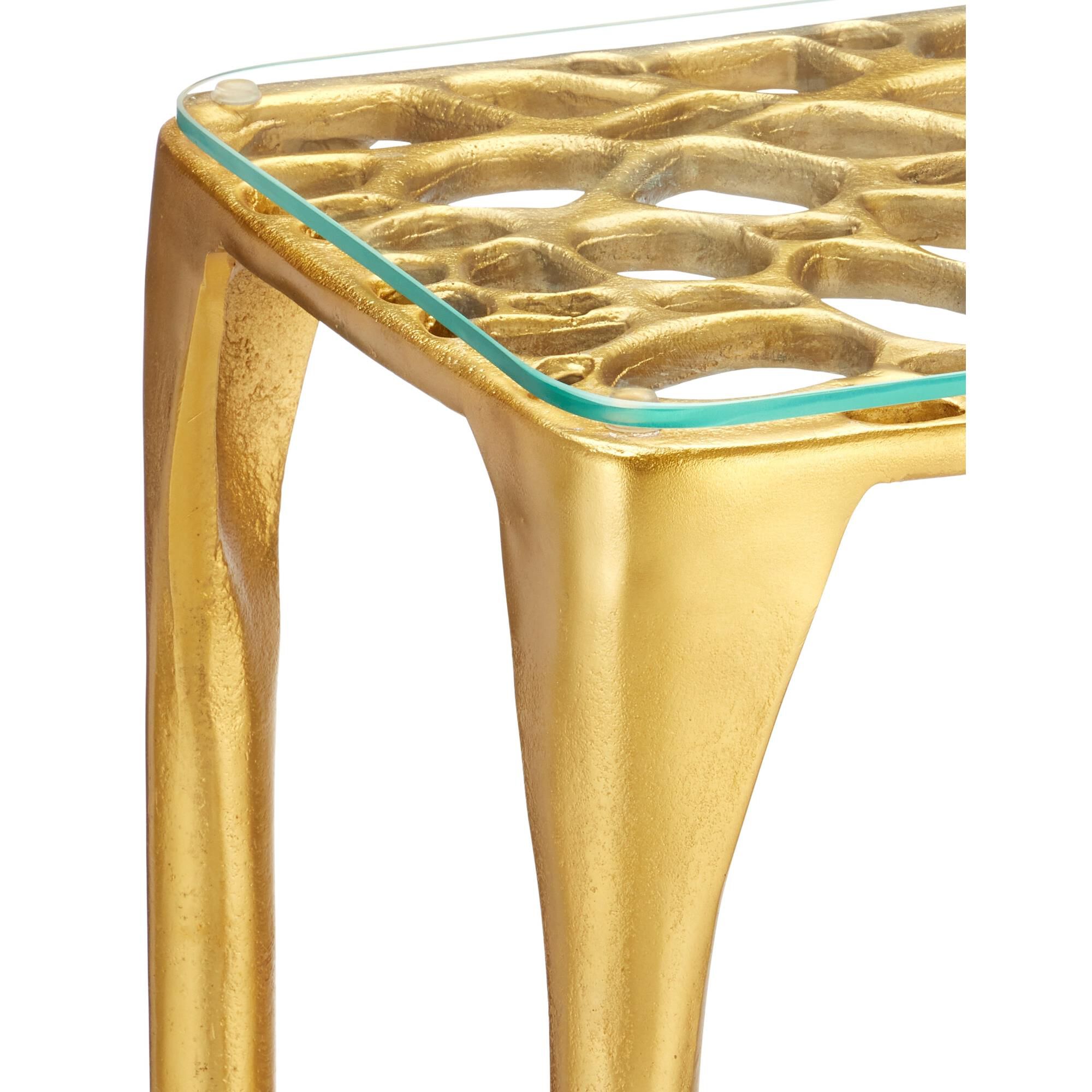 Marjorie Skouras Honeycomb Console Table by Currey and Company