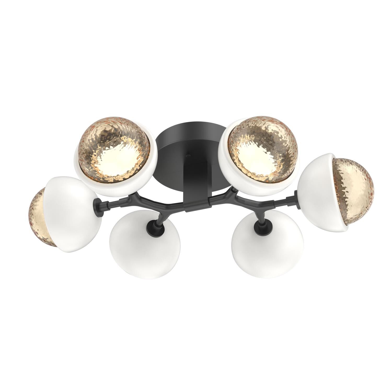 Shown in Matte Black finish and Amber glass and Salt White accent