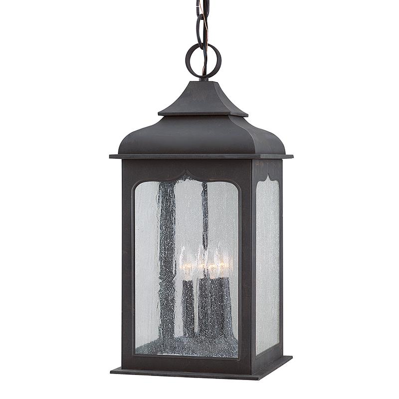 Shown in Colonial Iron finish and Clear Seeded glass