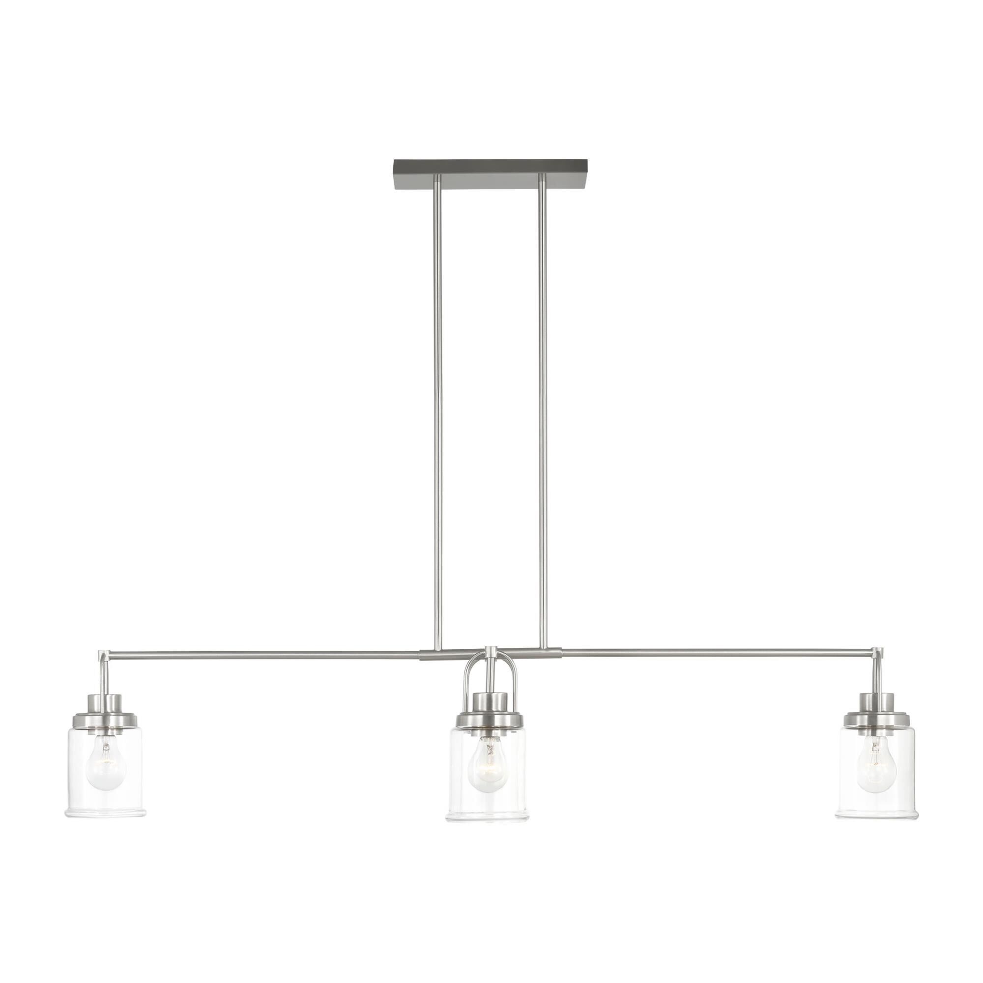 Shown in Brushed Nickel finish and Clear glass