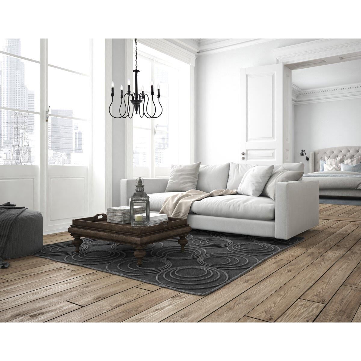 Flynx 26 Inch 6 Light Chandelier by Elegant Lighting