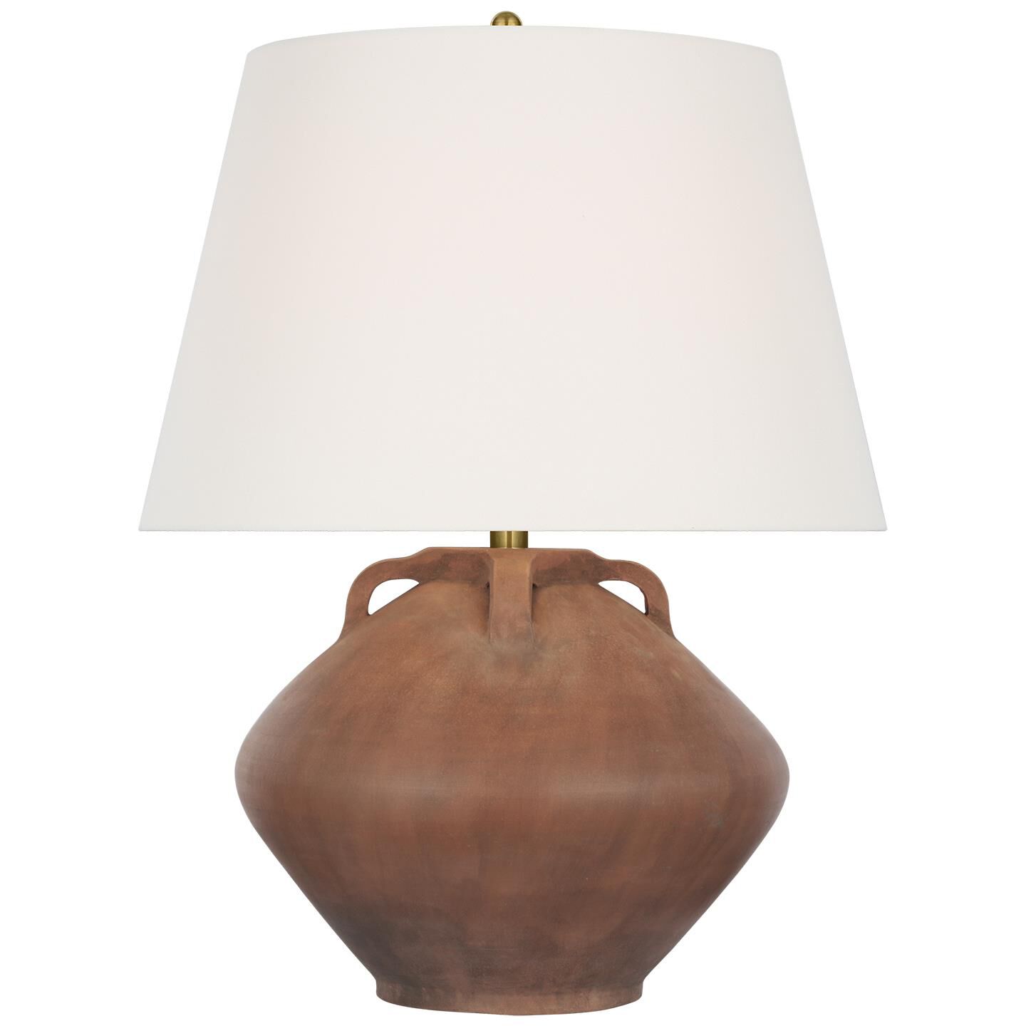 Shown in Natural Terracotta finish and Linen shade