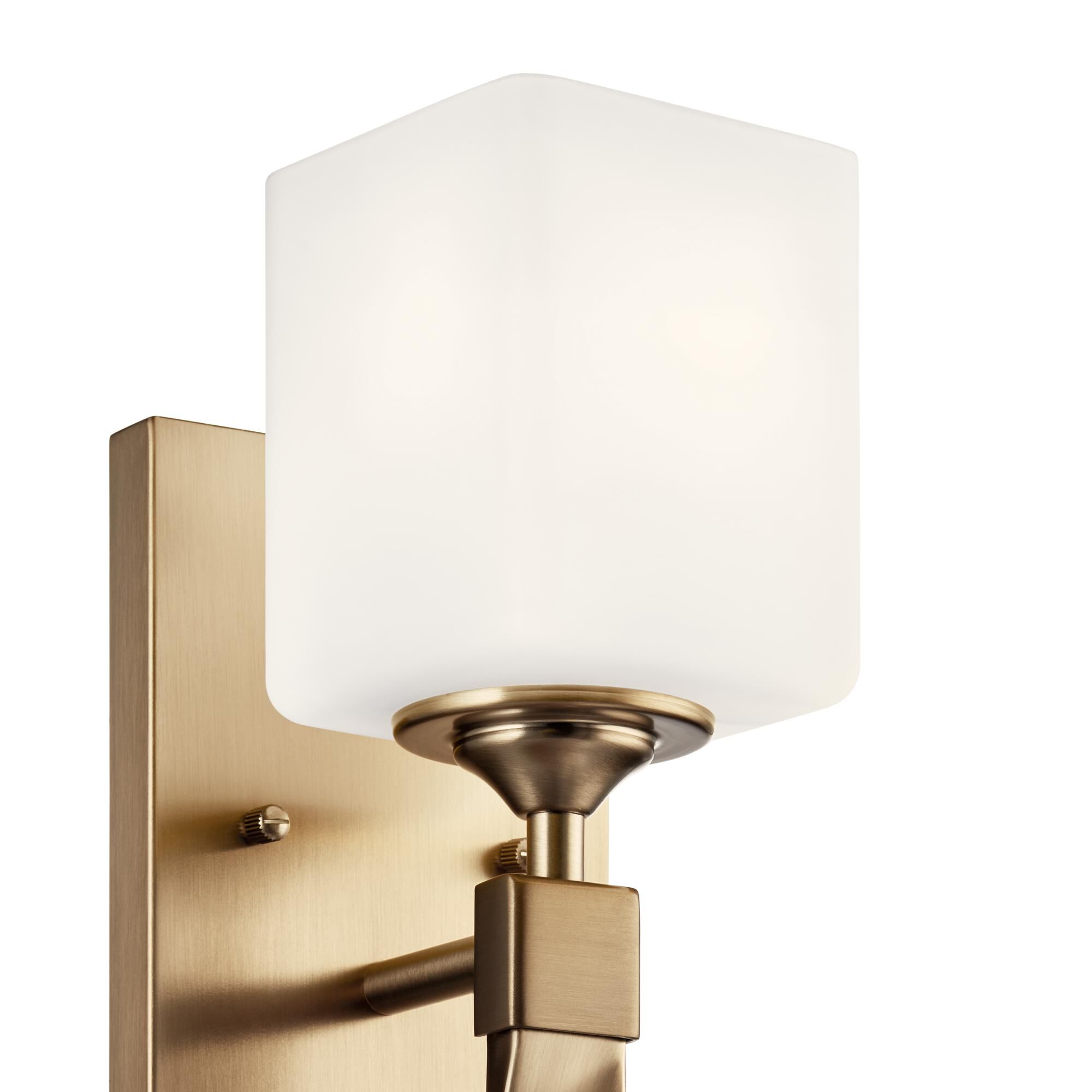 Shown in Champagne Bronze finish and Satin Etched Cased Opal glass