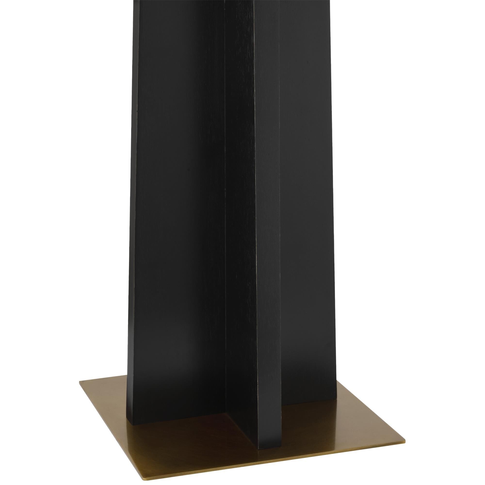 Shown in Black and Antique Brass finish and Antique Brass/Metal shade