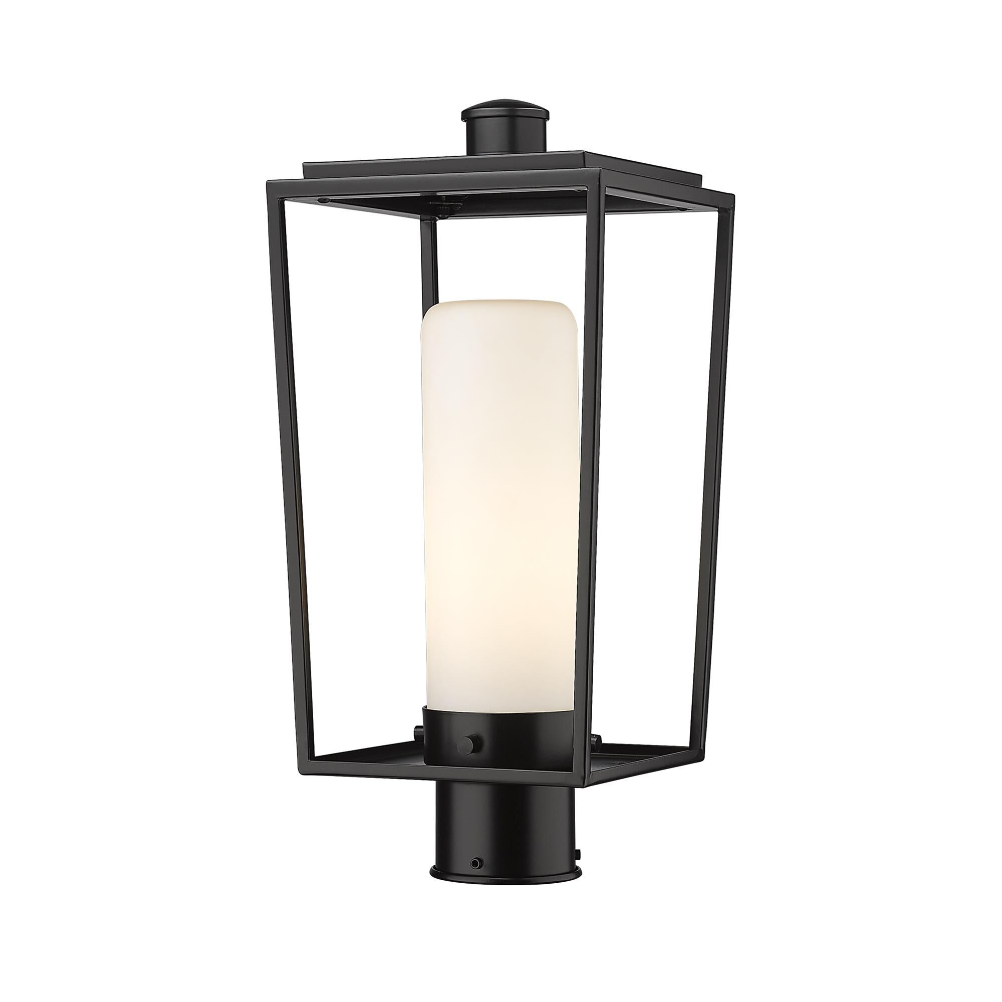Shown in Black finish and Glass shade
