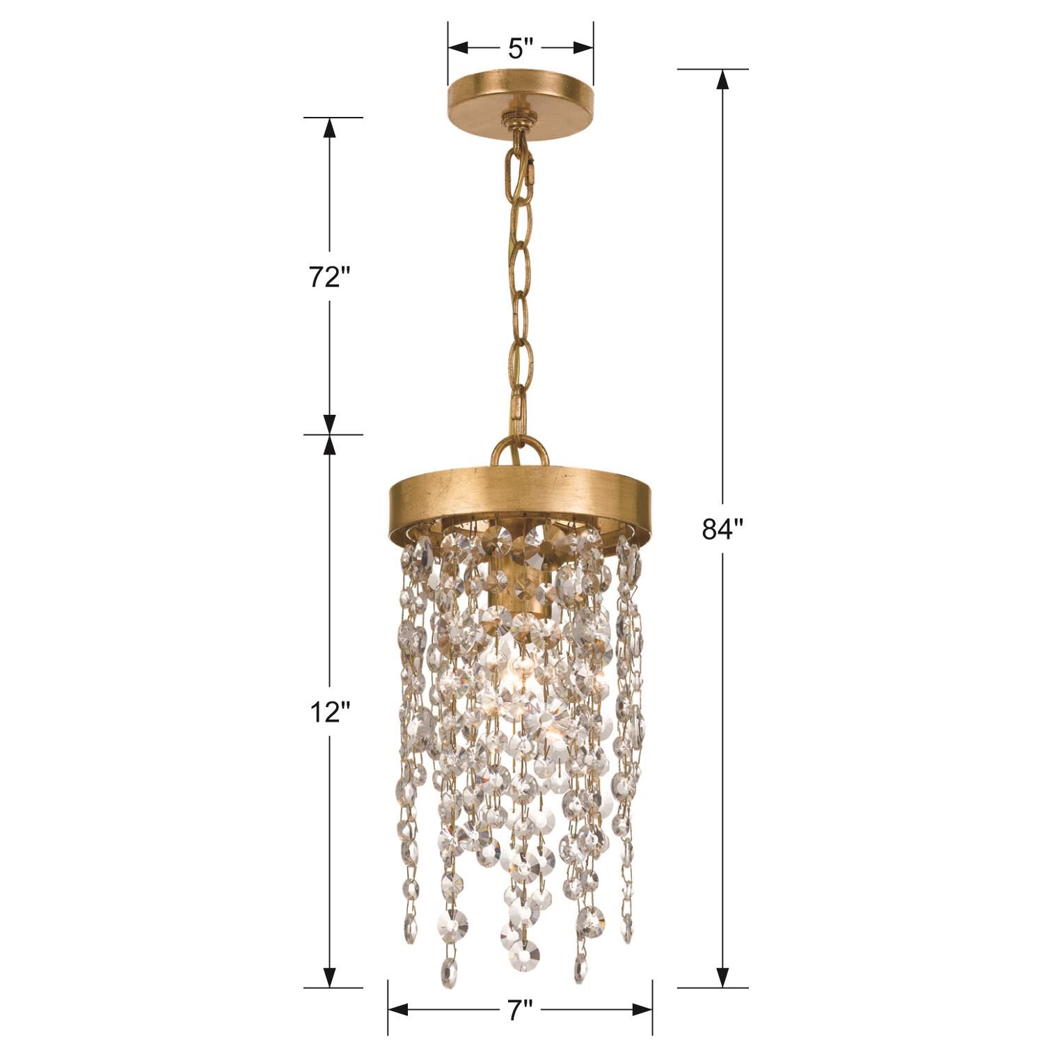 Shown in Antique Gold finish and Clear Hand Cut crystal