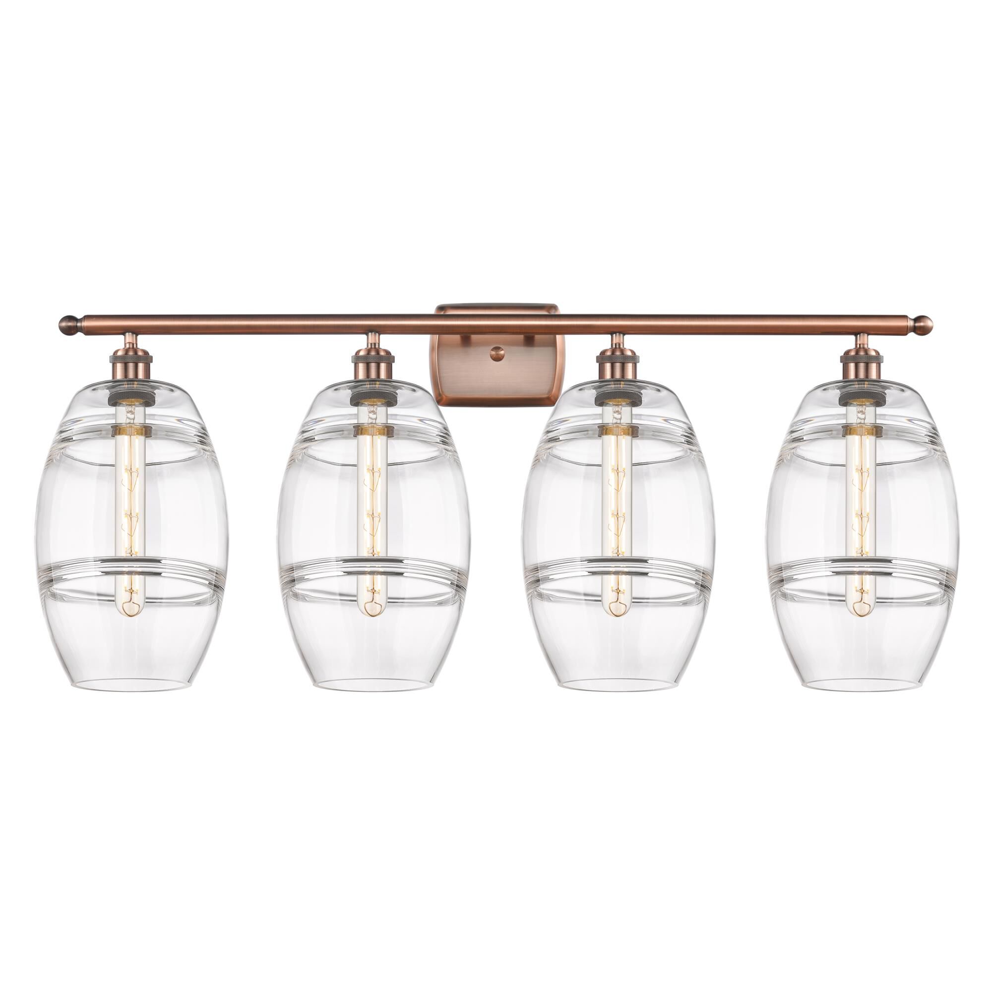 Shown in Antique Copper finish and Clear glass