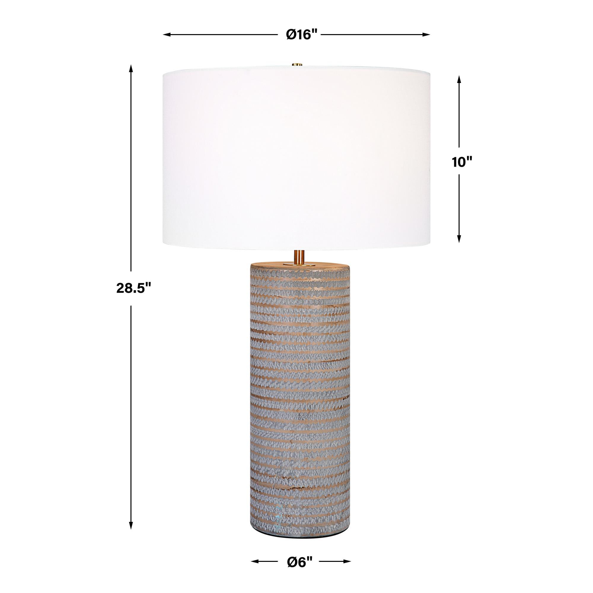 Shown in Smoked Gray finish and Round Drum Hardback shade