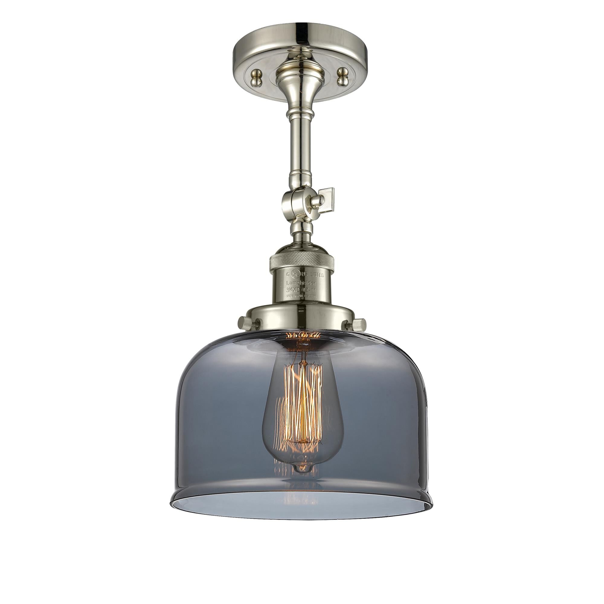 Shown in Polished Nickel finish and Plated Smoked glass