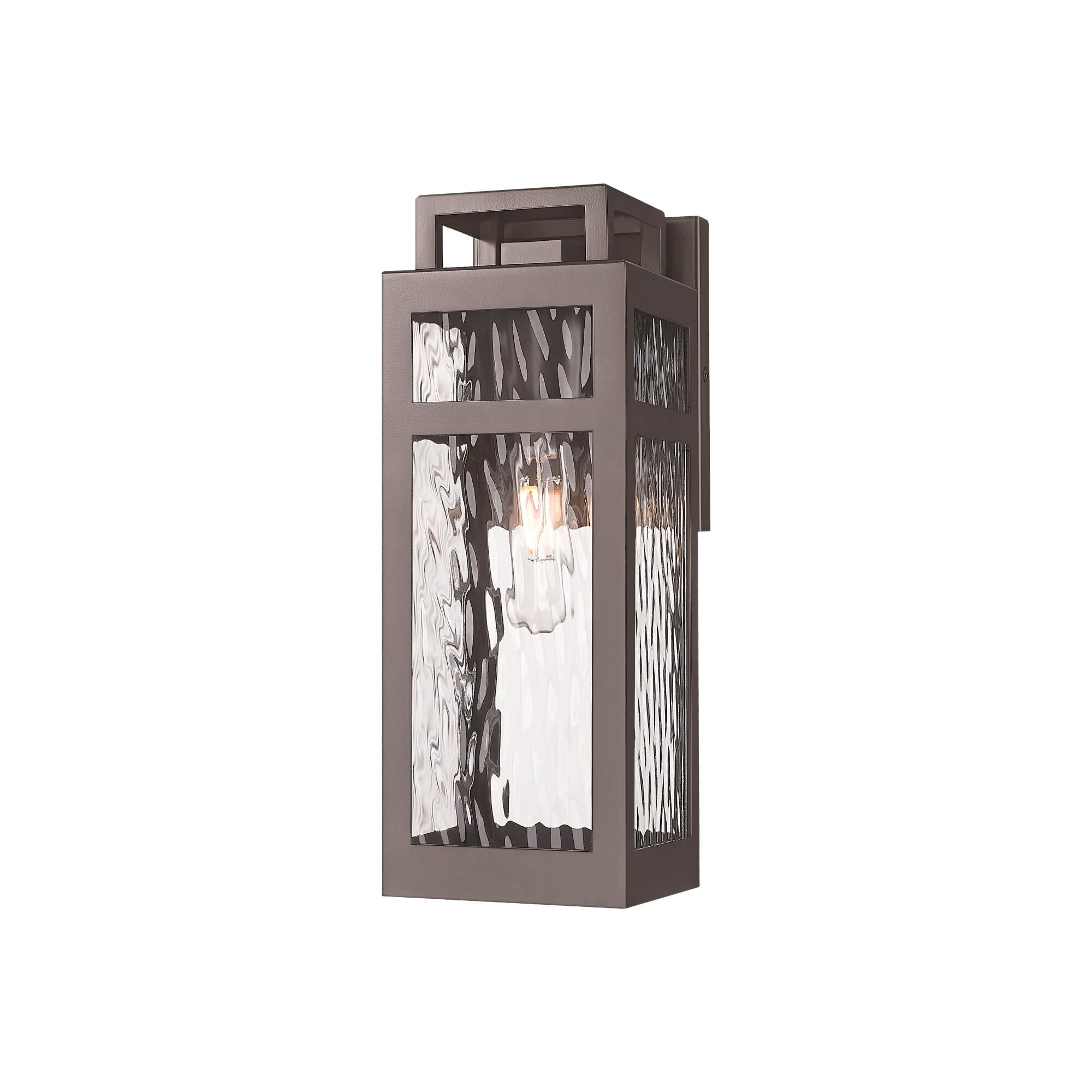 Shown in Bronze finish and Water Glass shade