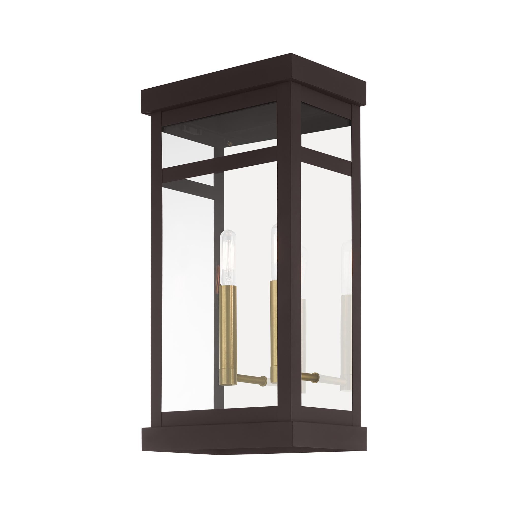 Shown in Bronze finish and Clear glass