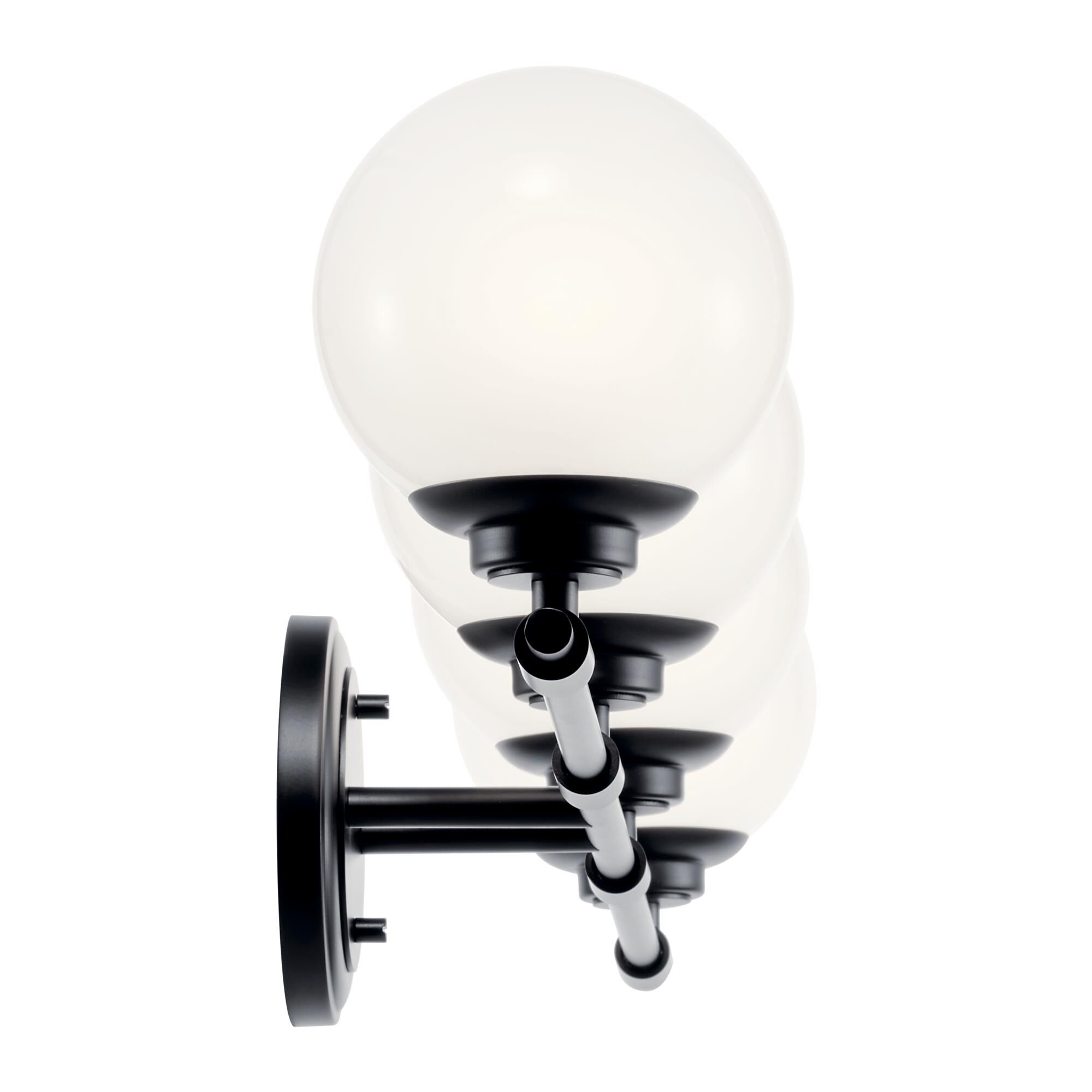 Shown in Black finish and Opal glass