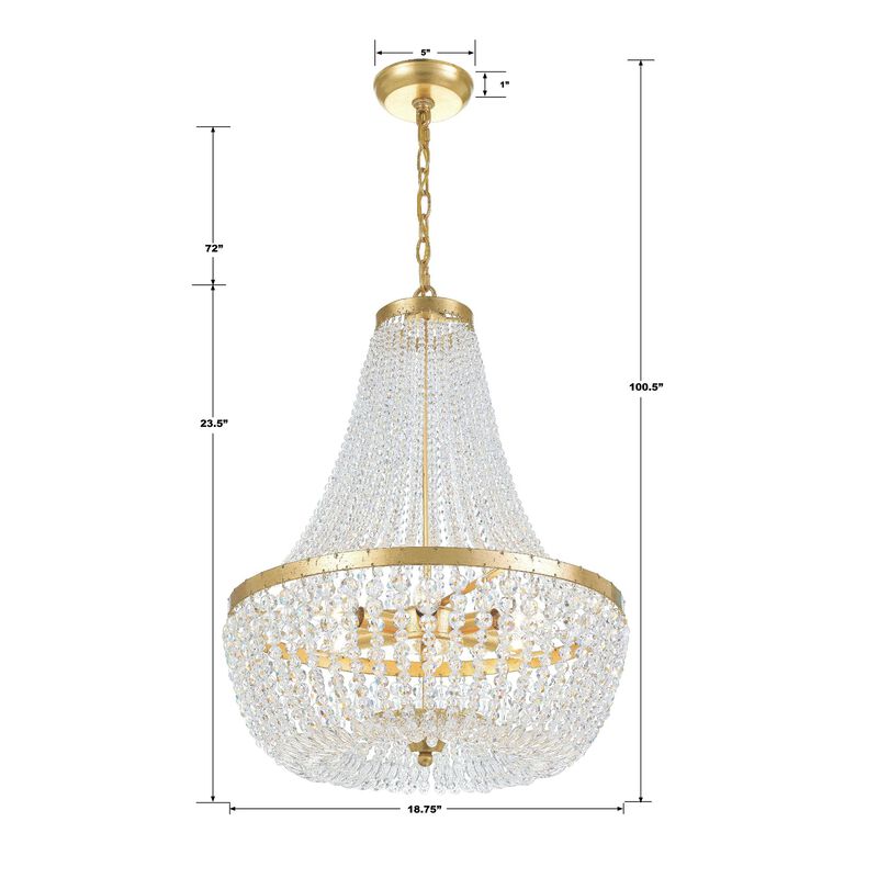Rylee 18 Inch 6 Light Mini Chandelier by Crystorama