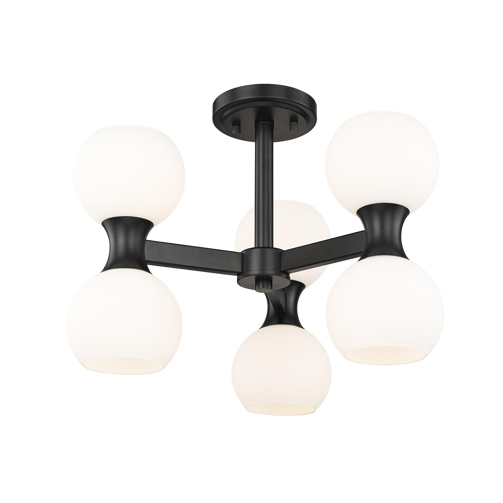 Shown in Matte Black finish and Matte Opal glass