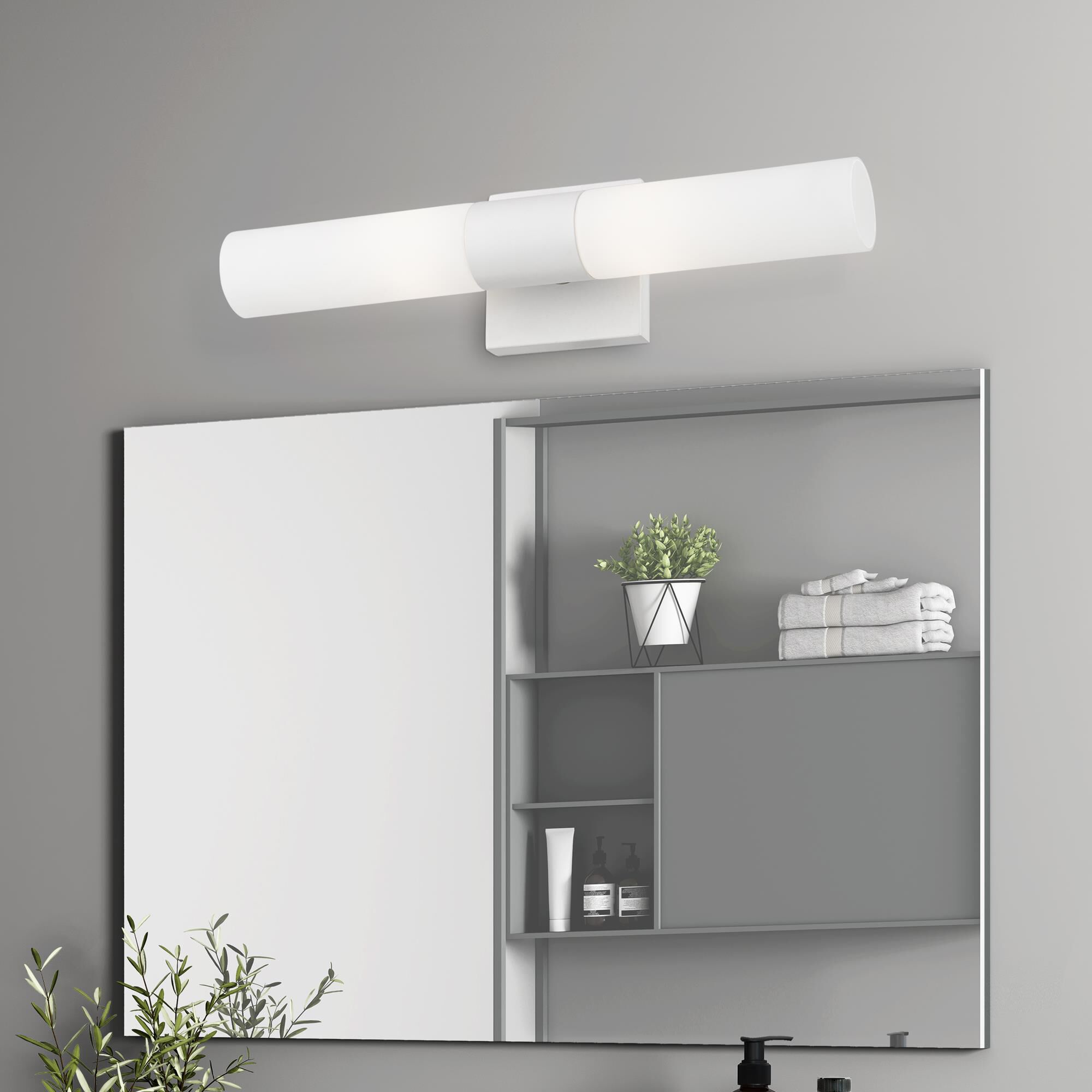 Shown in Textured White With Brushed Nickel Accent finish and Hand Blown Satin Opal White Twist Lock glass and Hand Blown Satin Opal White Twist Lock Glass shade