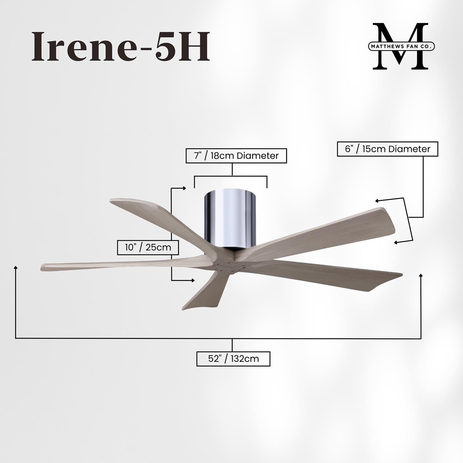 Irene 52 Inch Flush Mount Fan by Matthews Fan Company