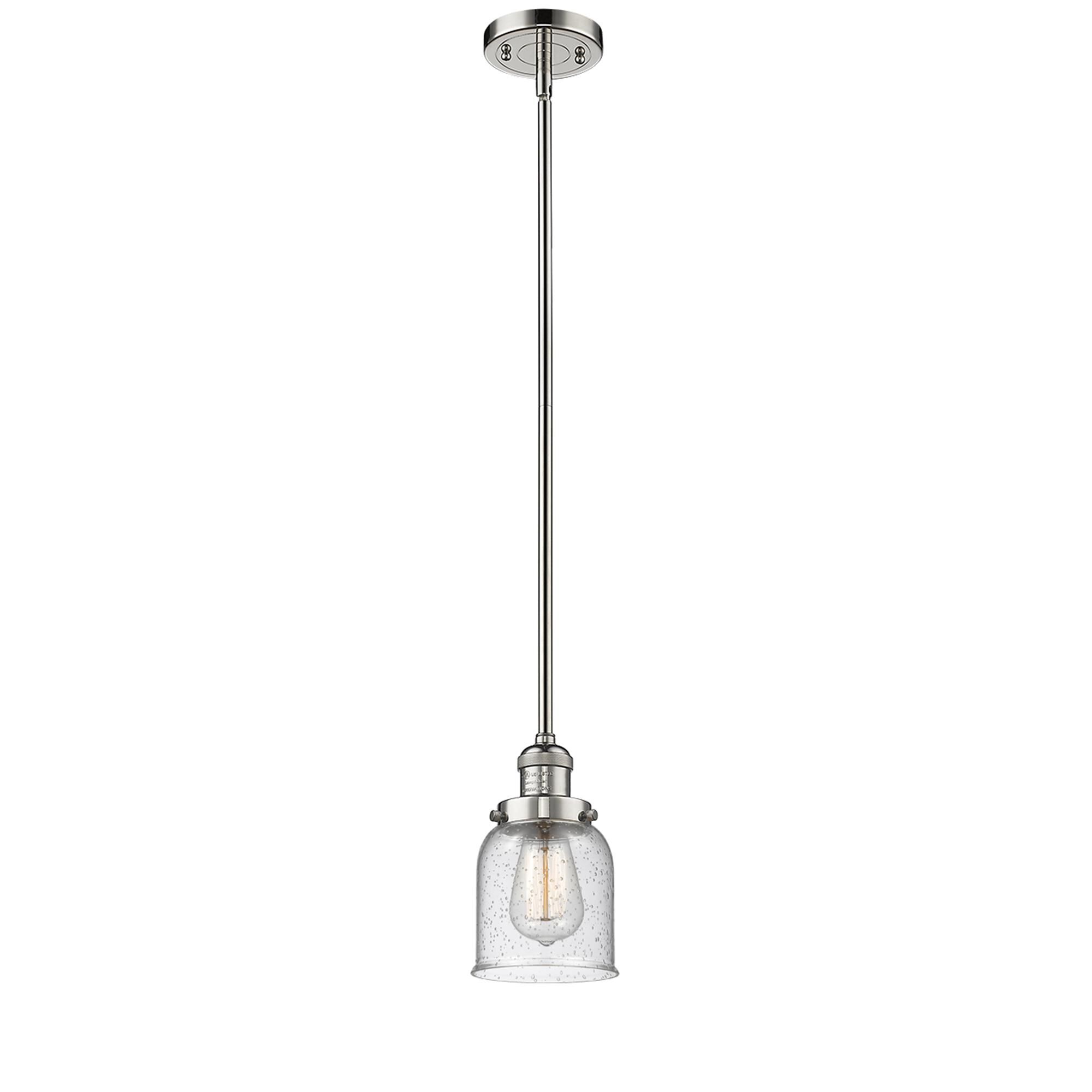 Shown in Polished Nickel finish and Seedy glass