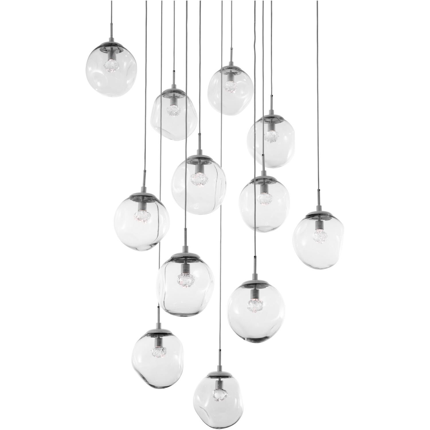 Shown in Metallic Beige Silver finish and Floret Inner Clear Outer glass