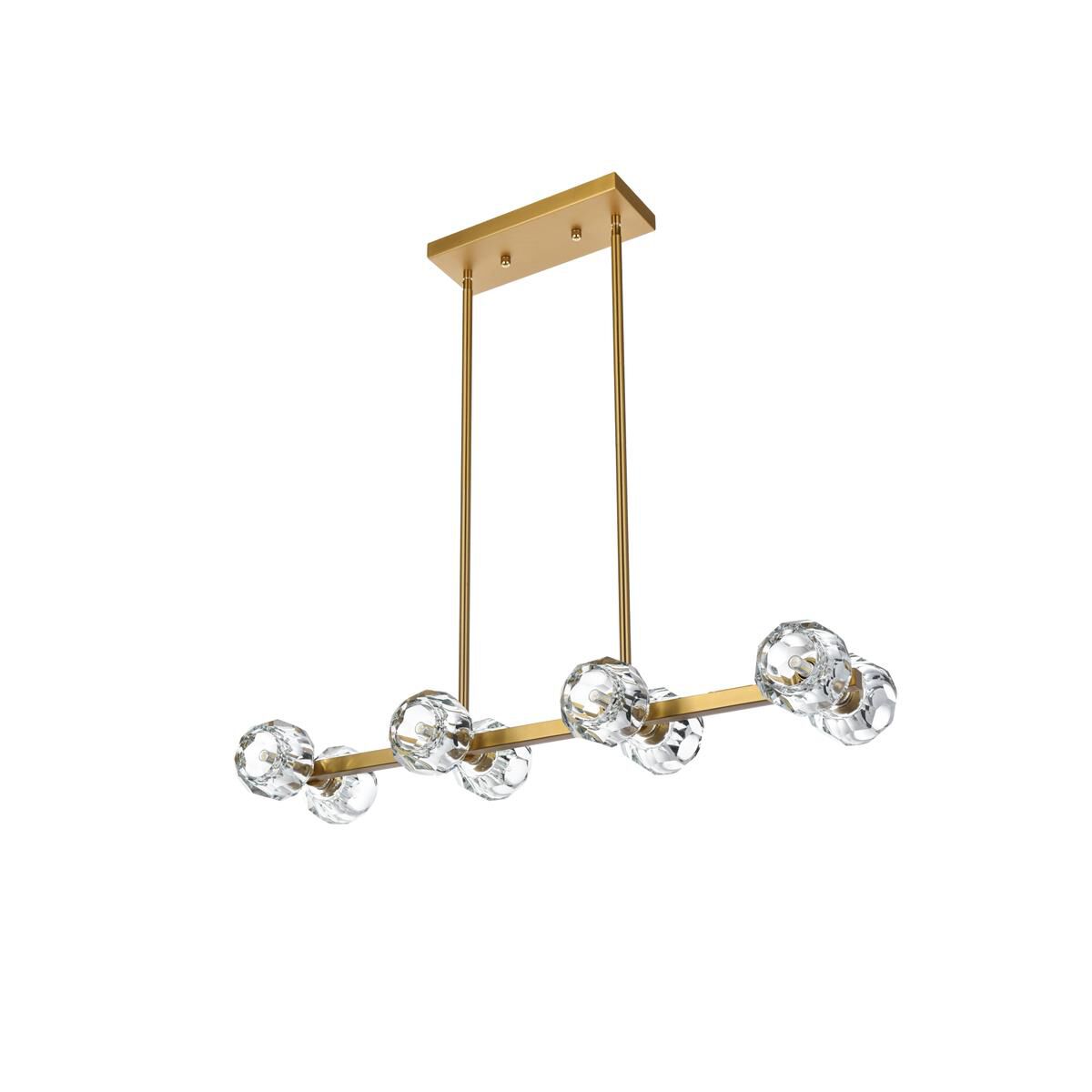 Shown in Satin Gold finish and Clear Royal Cut crystal