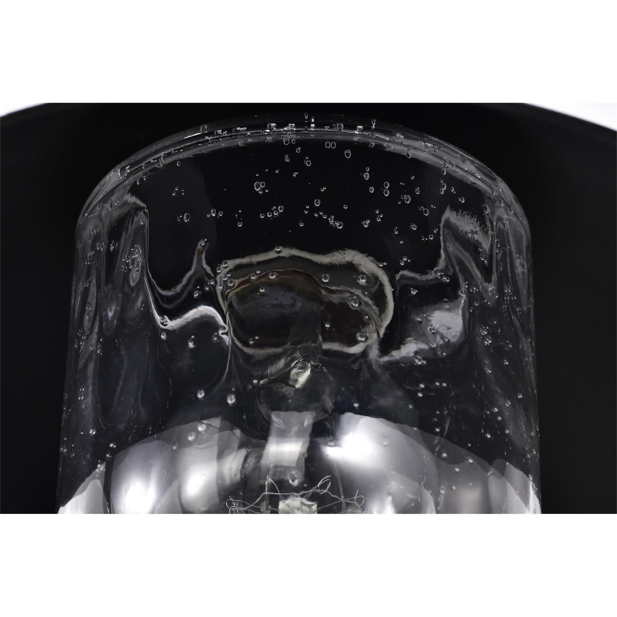 Shown in Black finish and Clear Seeded glass