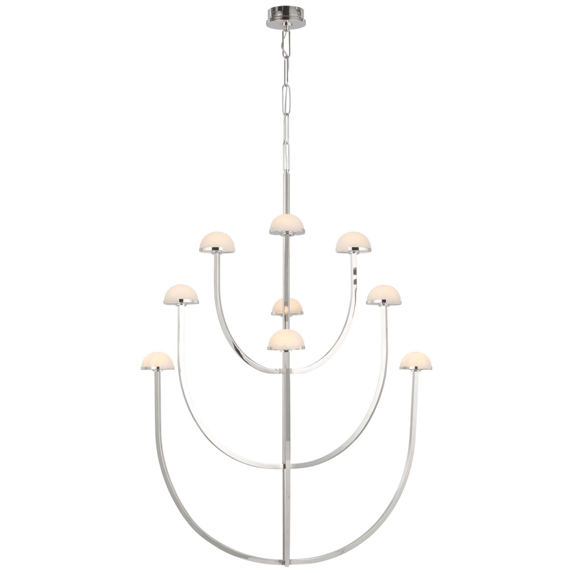Shown in Polished Nickel finish and Alabaster shade