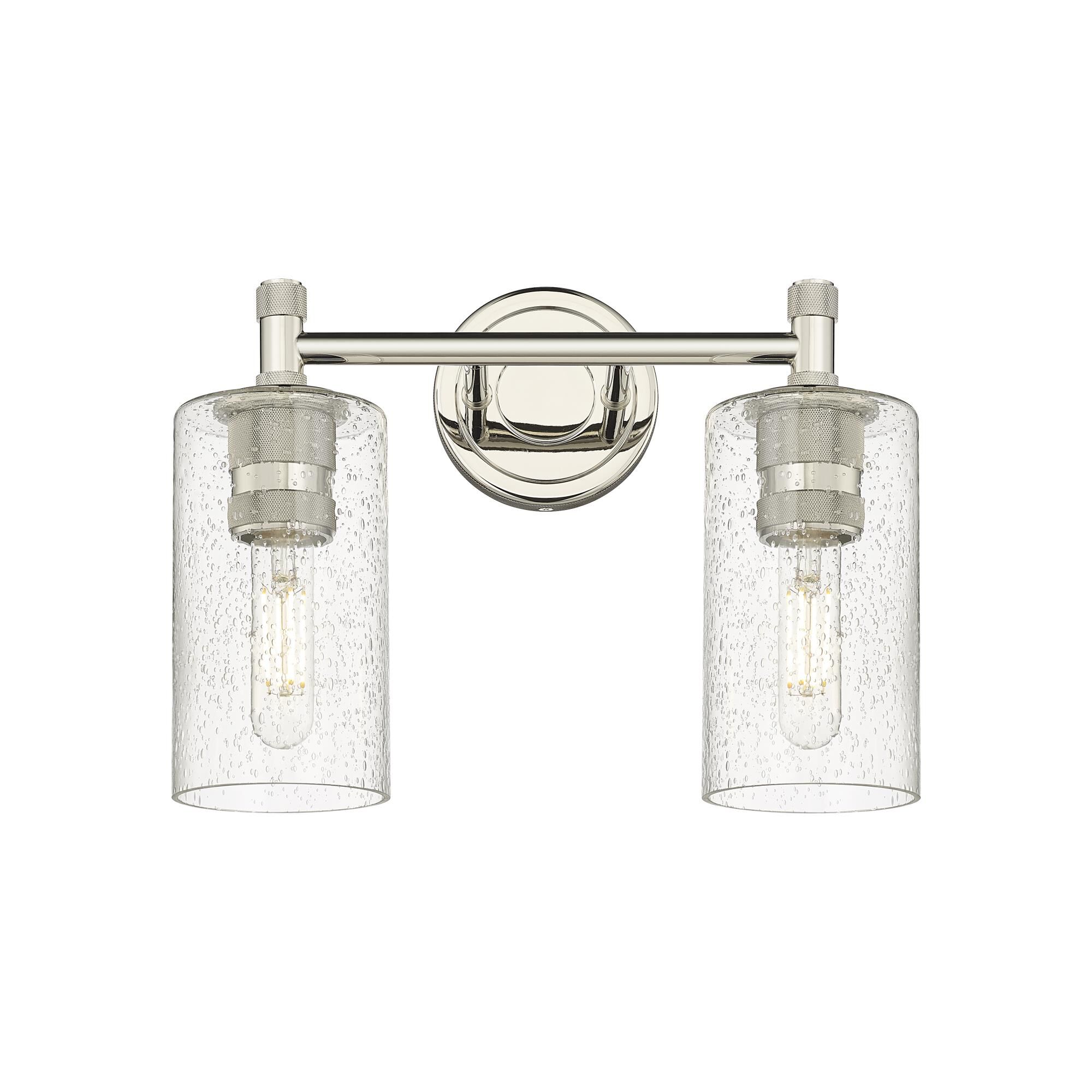 Shown in Polished Nickel finish and Seedy glass and Seedy Glass shade
