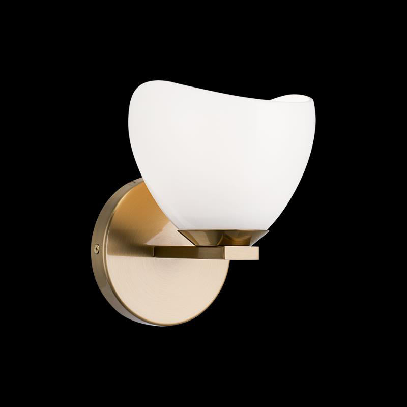 Shown in Aged Gold Brass finish and Opal glass