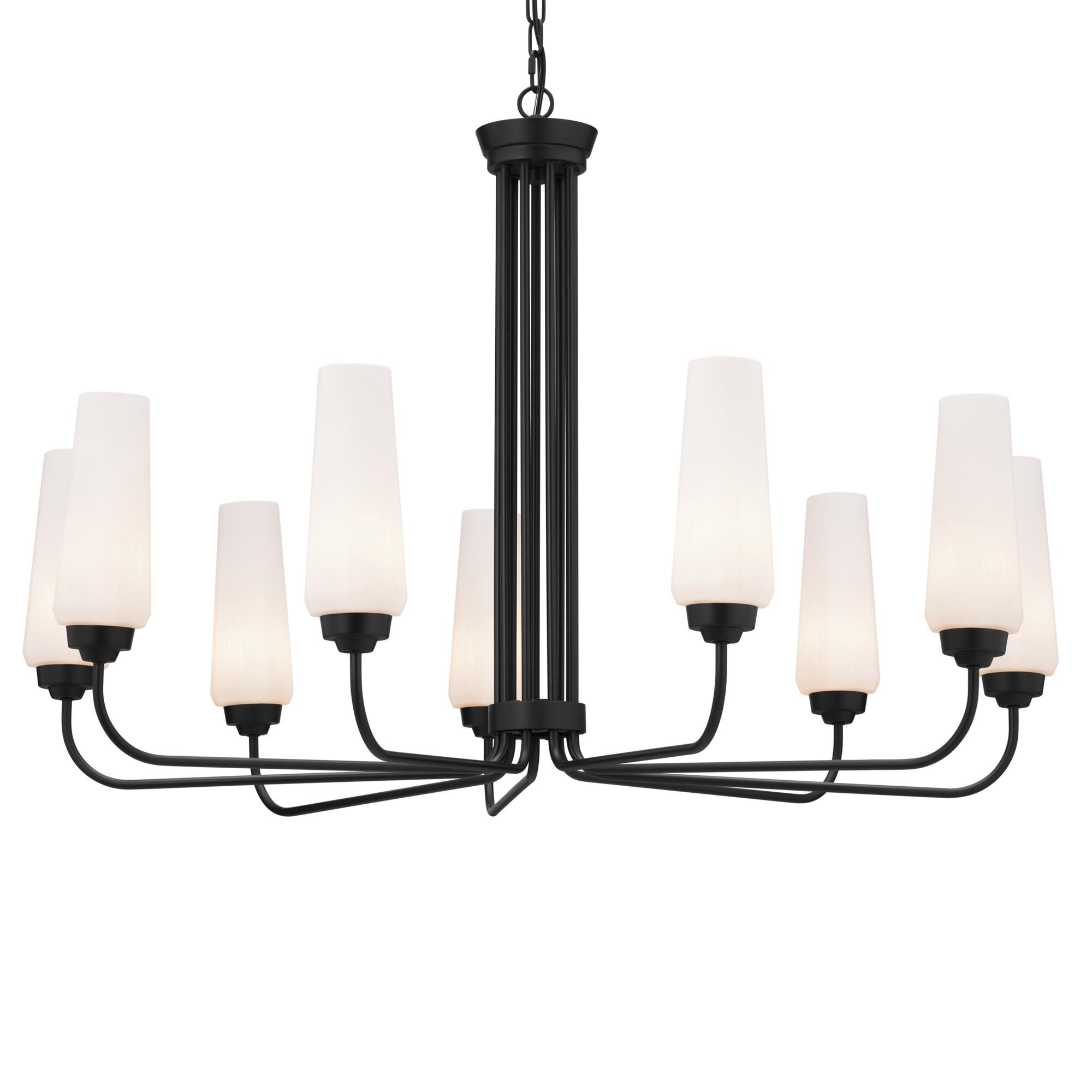 Shown in Black finish and Opal glass