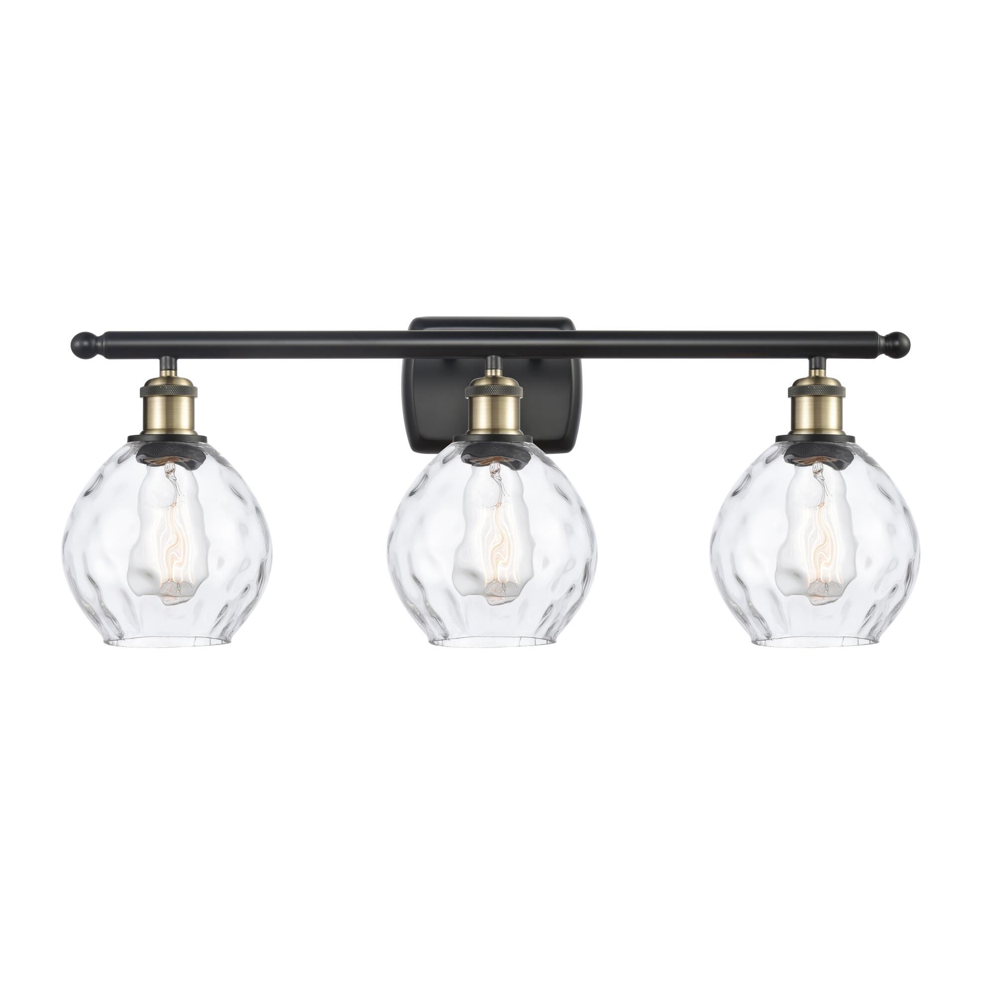 Shown in Black Antique Brass finish and Clear Small Waverly glass