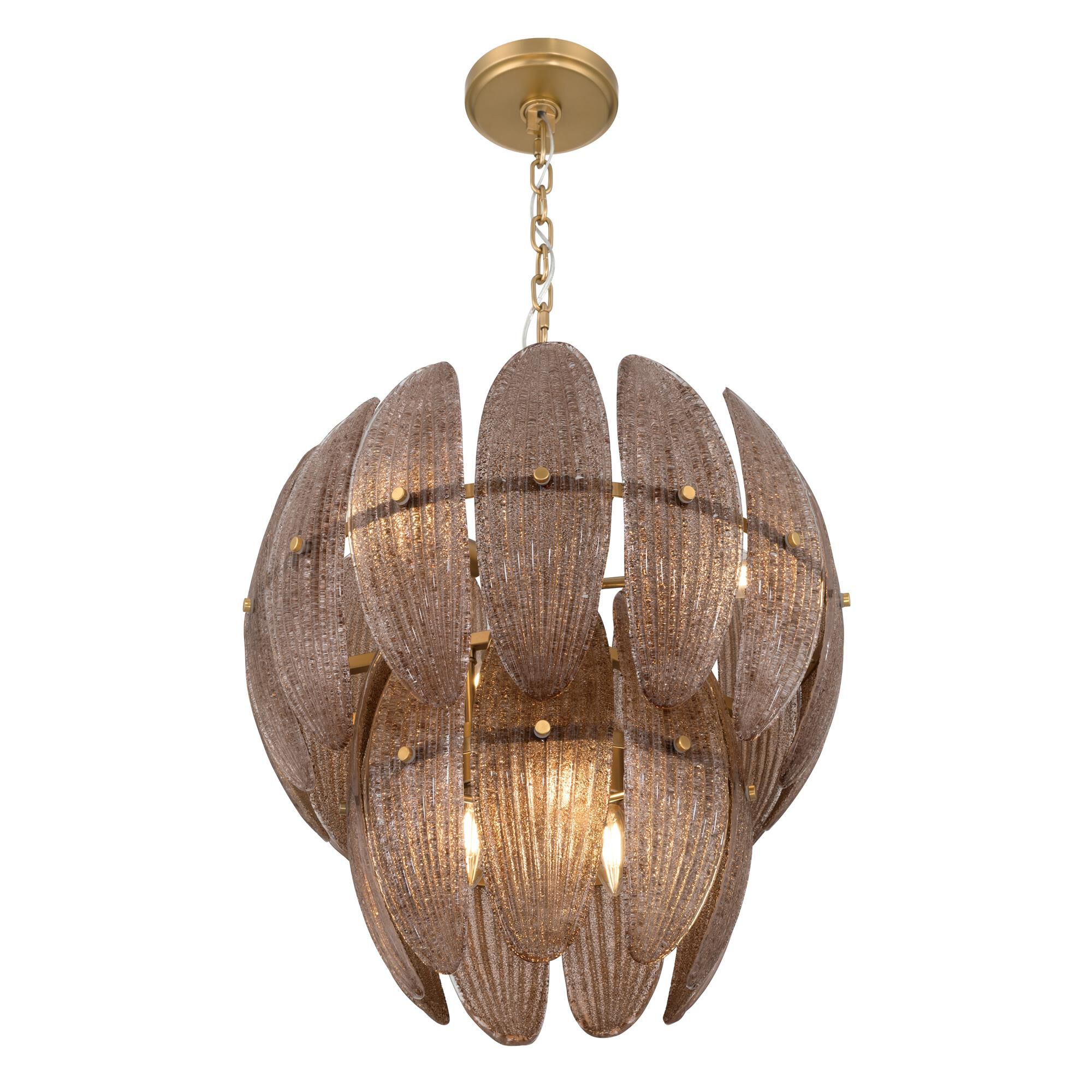 Shown in Legacy Brass finish and Brown Textured shade