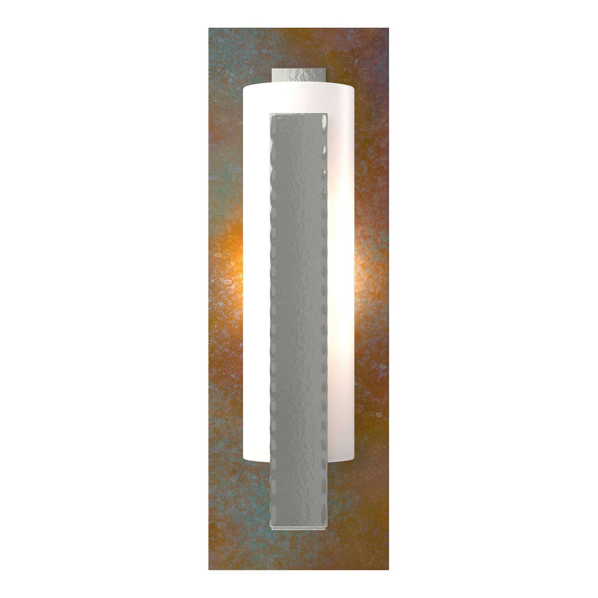 Shown in Sterling finish and Opal glass and Copper accent
