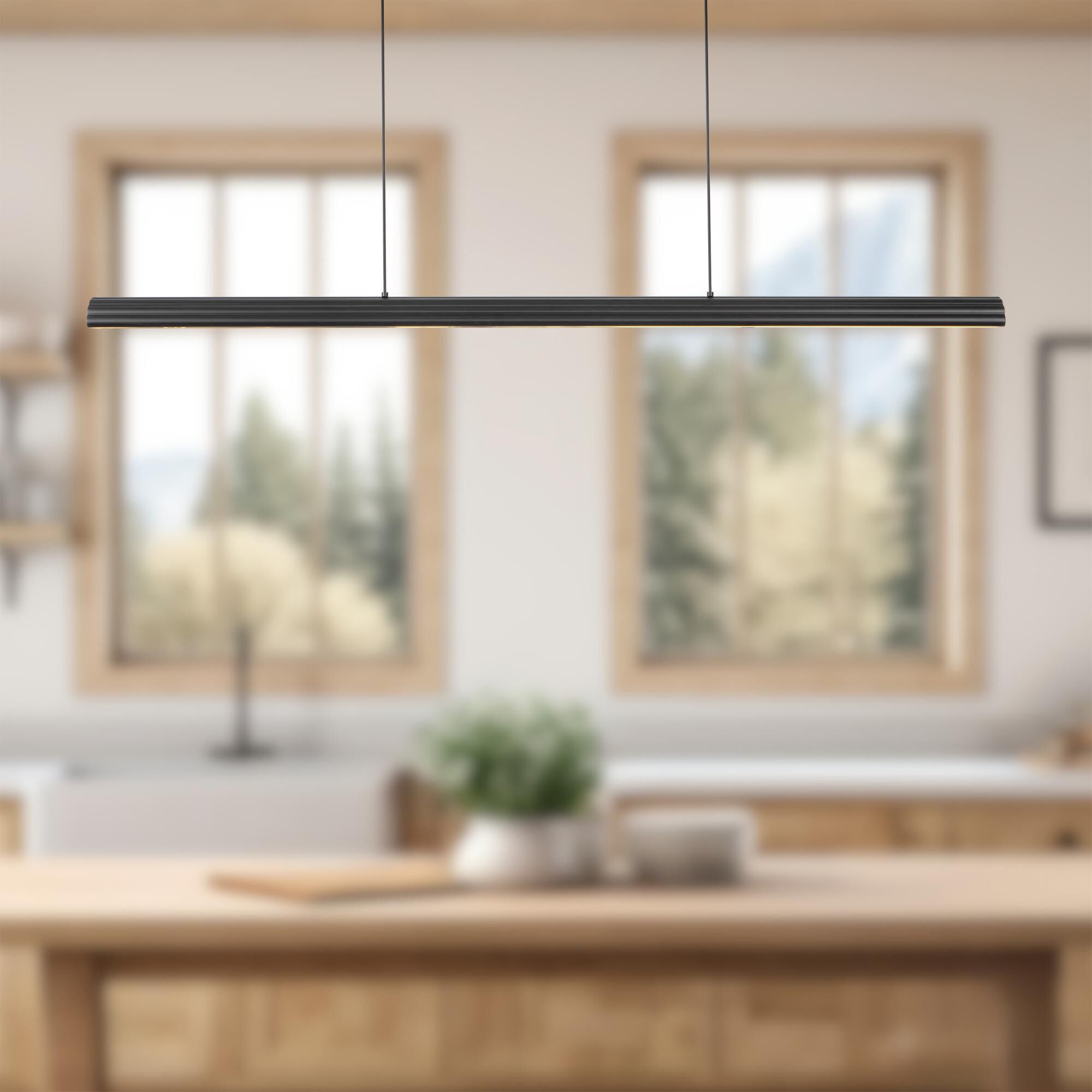Shown in Matte Black finish and Frosted Acrylic Diffuser glass and Aluminum shade
